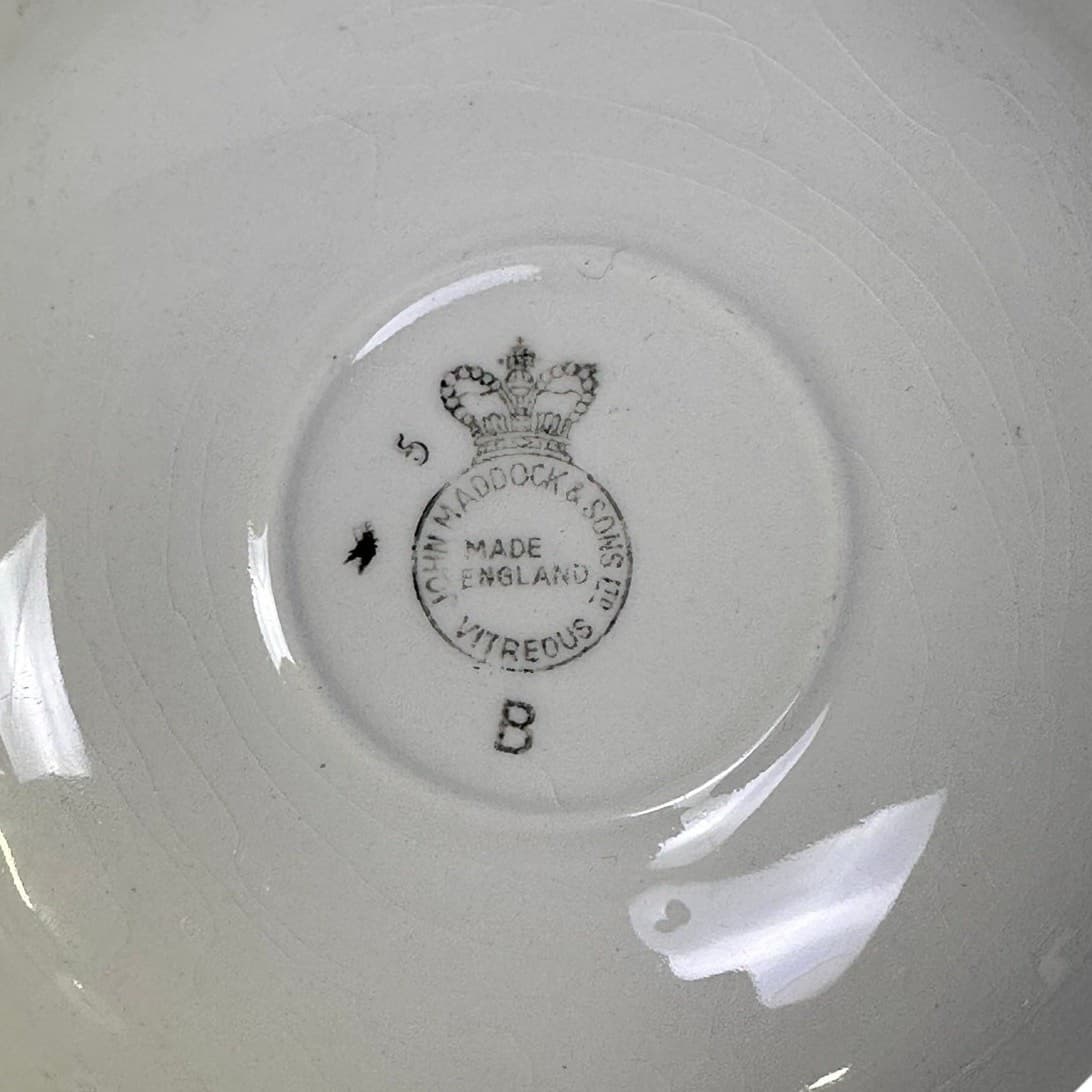 John Maddock & Sons LTD England Vintage 40s 'Indian Tree' Flat Coffee Cup/Saucer - Thumbnail 5
