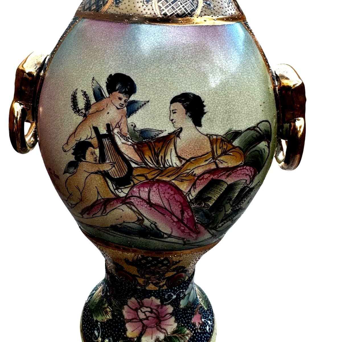 Satsuma Celestial Collection C. Lee Limited Edition Signed 18" Vase/Urn #24/5000 - Thumbnail 8