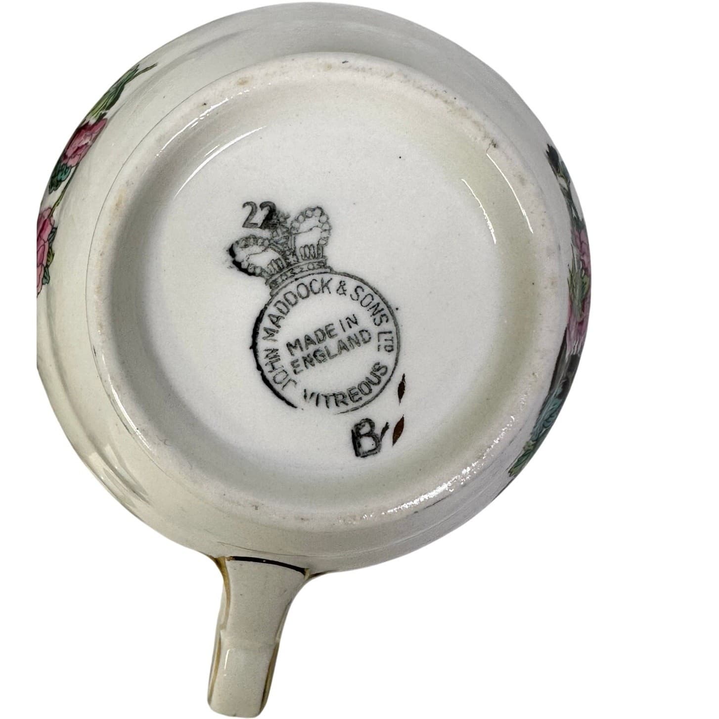 John Maddock & Sons LTD England Vintage 40's 'Indian Tree' Creamer/Sugar Bowl - Thumbnail 9