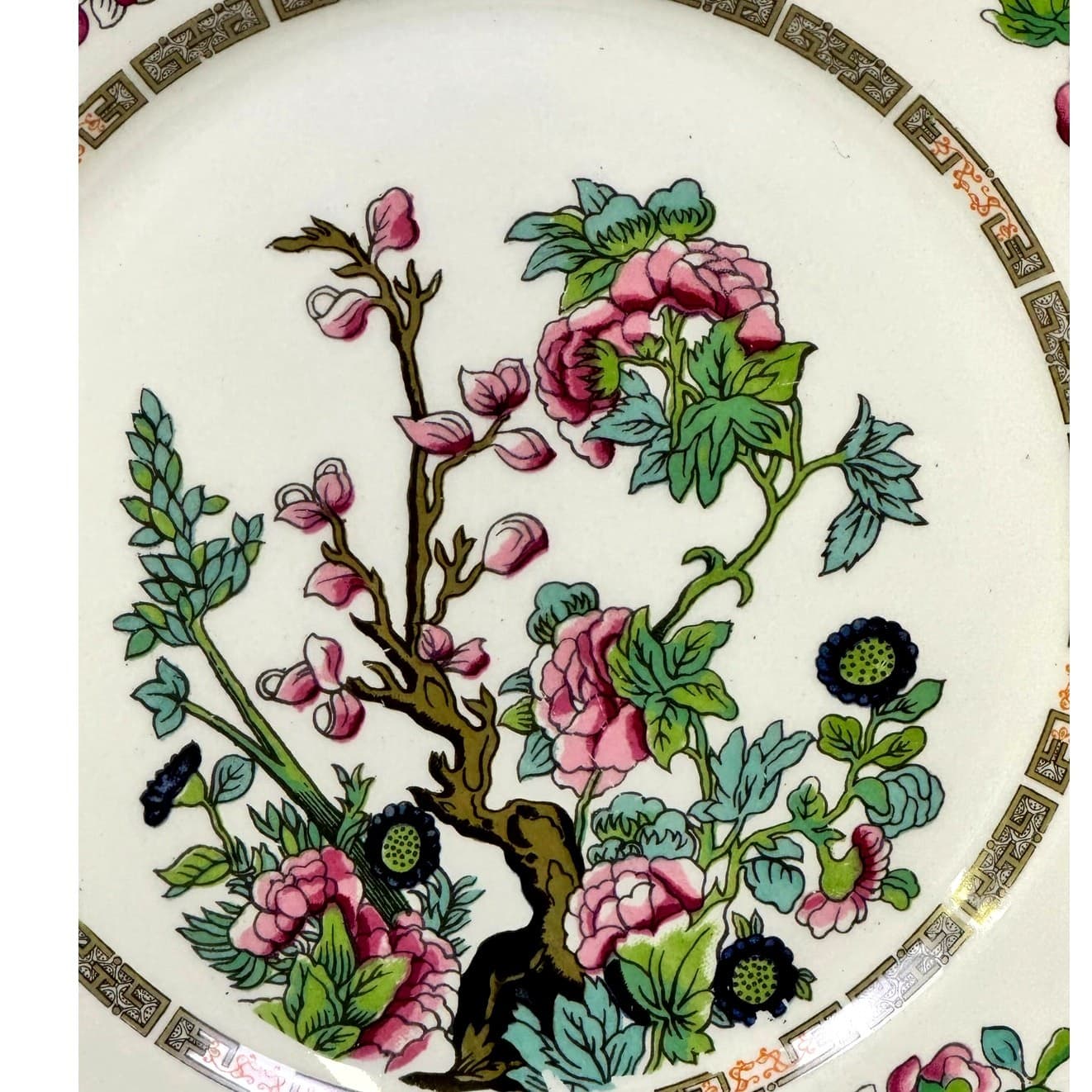 John Maddock & Sons LTD England Vintage 40s 'Indian Tree' 10" Dinner Plate-Set 2 - Thumbnail 2