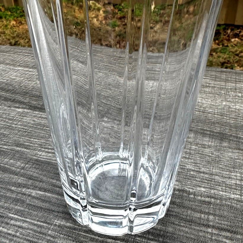 Heavy Geometric Design Crystal 16 oz Coolers Iced Tea Glasses-Stunning-Set of 2 - Thumbnail 10