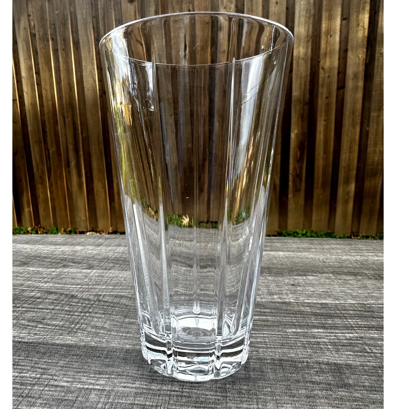 Heavy Geometric Design Crystal 16 oz Coolers Iced Tea Glasses-Stunning-Set of 2 - Thumbnail 2