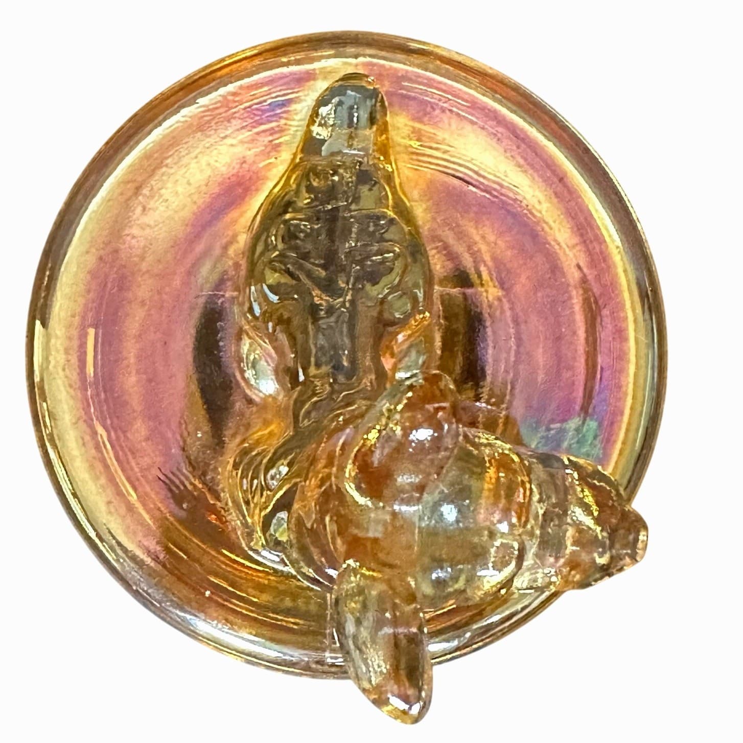 Jeanette Marigold Iridescent 1940s Scottish Terrier Powder Glass Trinket Dish - Thumbnail 5