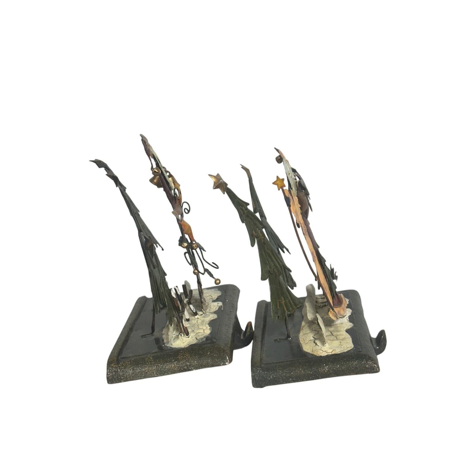 Ganz Santa Christmas Tree Bells Stars Metal Sculpture Stocking Holders-Set of 2 - Thumbnail 6