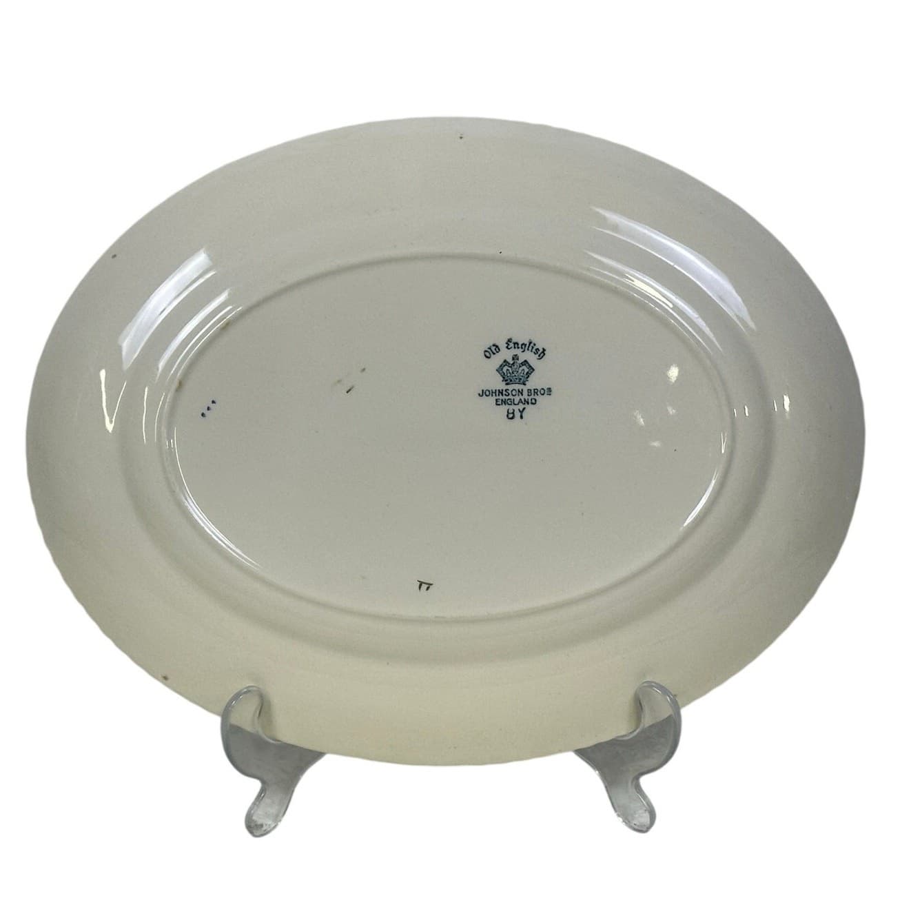 Johnson Bros Retired JB83 Windsor Ware Cobalt Blue/Gold Oval Serving Platter - Thumbnail 6