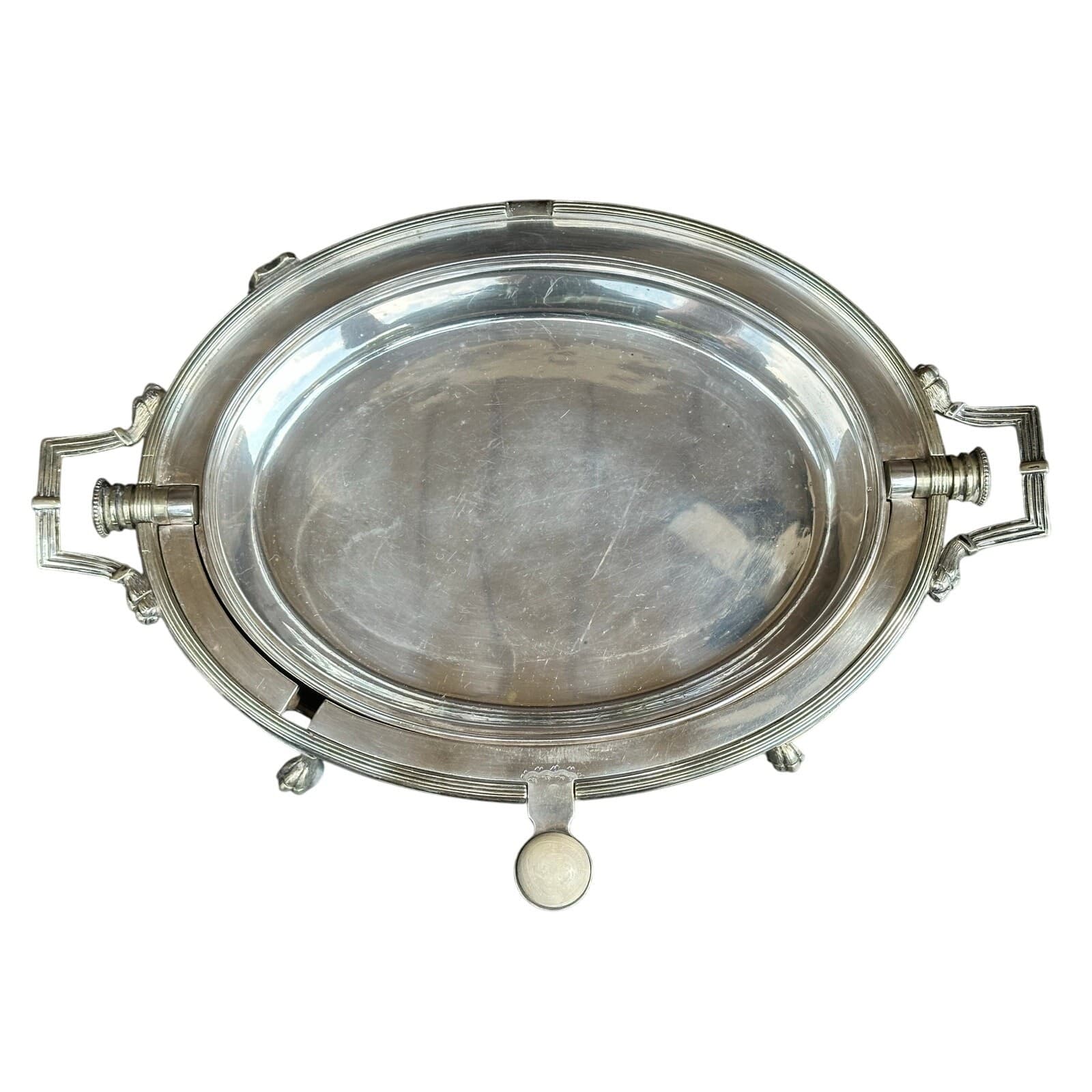 Antique Circa 1880 English Silver Plate Revolving Top Edwardian Food Warmer - Thumbnail 14