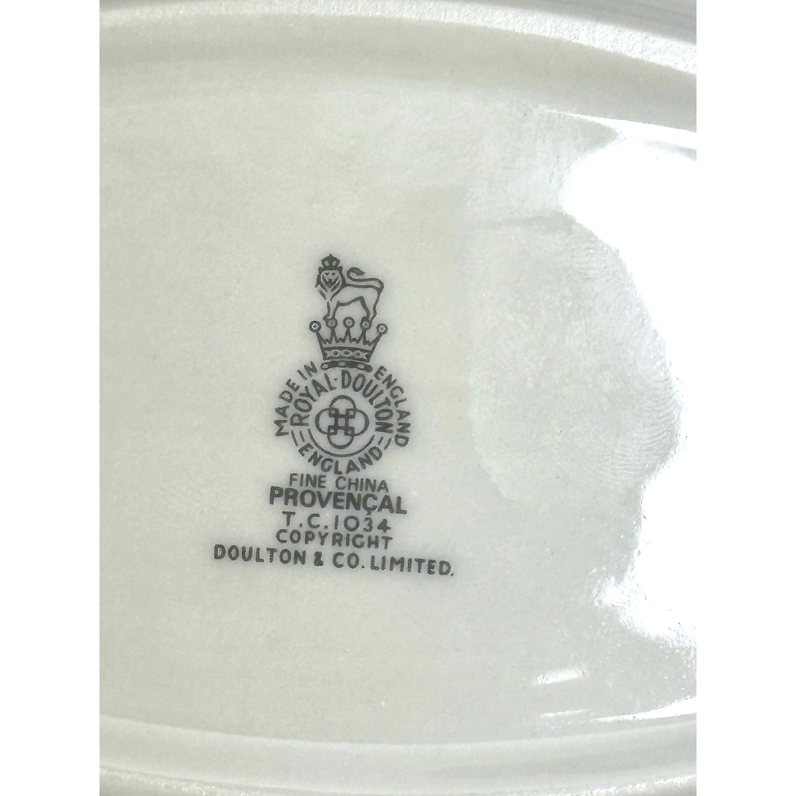 Royal Doulton England 'Provencal' Retired 1967-1997 Vintage Gravy Boat/Plate - Thumbnail 6