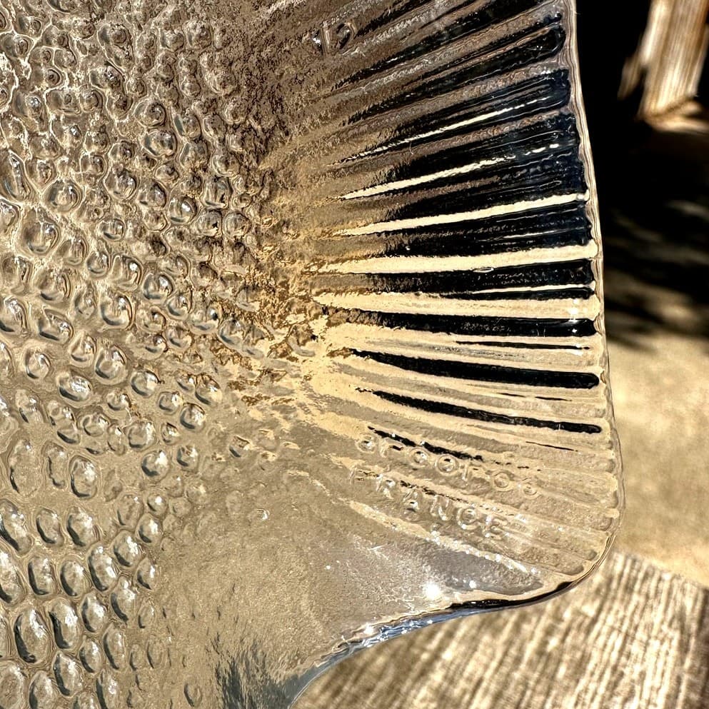 Arcoroc France Vintage Textured Clear Glass Poisson Fish Shape 10"x8.25" Plate - Thumbnail 8