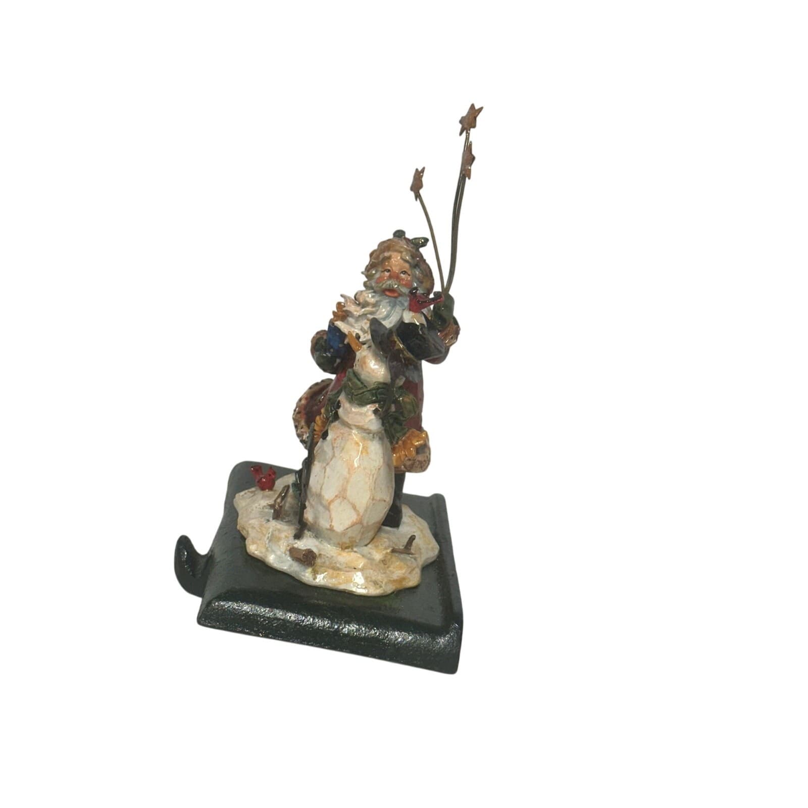 Santa and Snowman Snow Stars Birds 3D Heavy Metal Stocking Holder-Magical! - Thumbnail 2