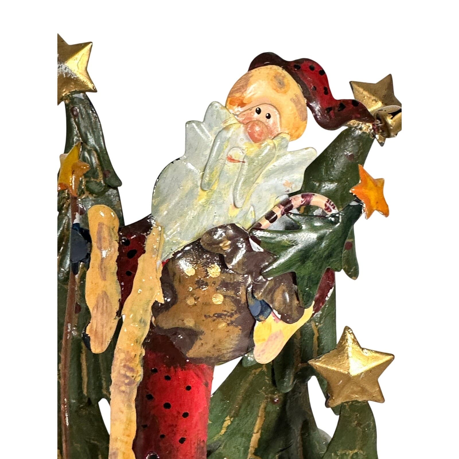 Ganz Santa Christmas Tree Bells Stars Metal Sculpture Stocking Holders-Set of 2 - Thumbnail 10