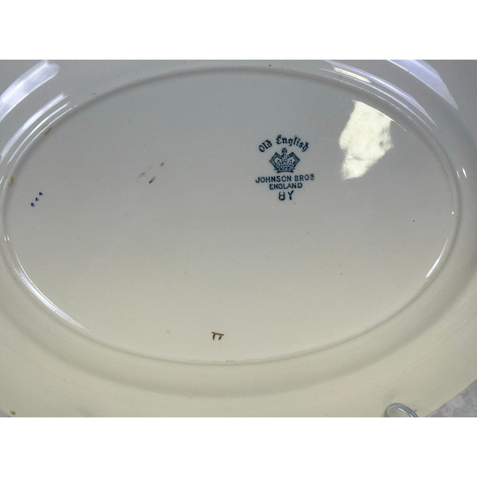 Johnson Bros Retired JB83 Windsor Ware Cobalt Blue/Gold Oval Serving Platter - Thumbnail 7