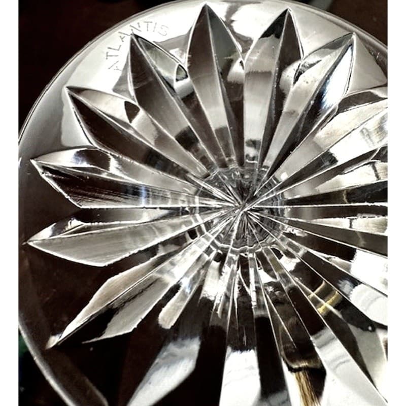 Atlantis Crystal 1980–2005 Retired 'Fatima' Wine Glass Stemmed Cut Glass - Thumbnail 6