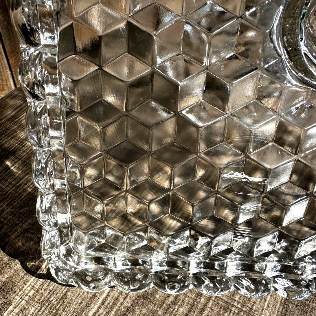 Fostoria Retired 1915-82 American Clear Cube Square 10 1/8" Cake Stand Rum Well - Thumbnail 7