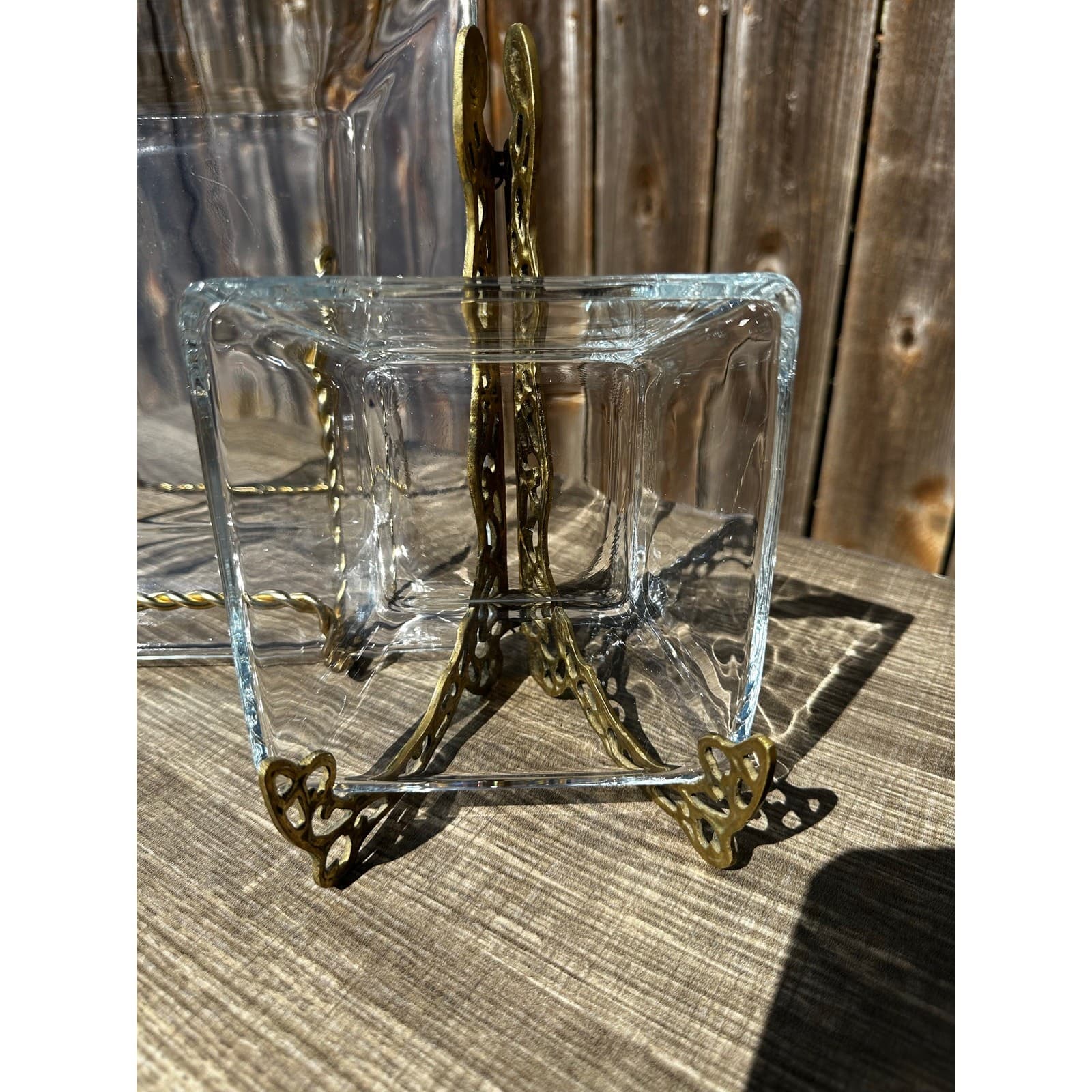 Contemporary Heavy Clear Glass Square Serving Platter & Dipping Bowls-3 PC Set - Thumbnail 8