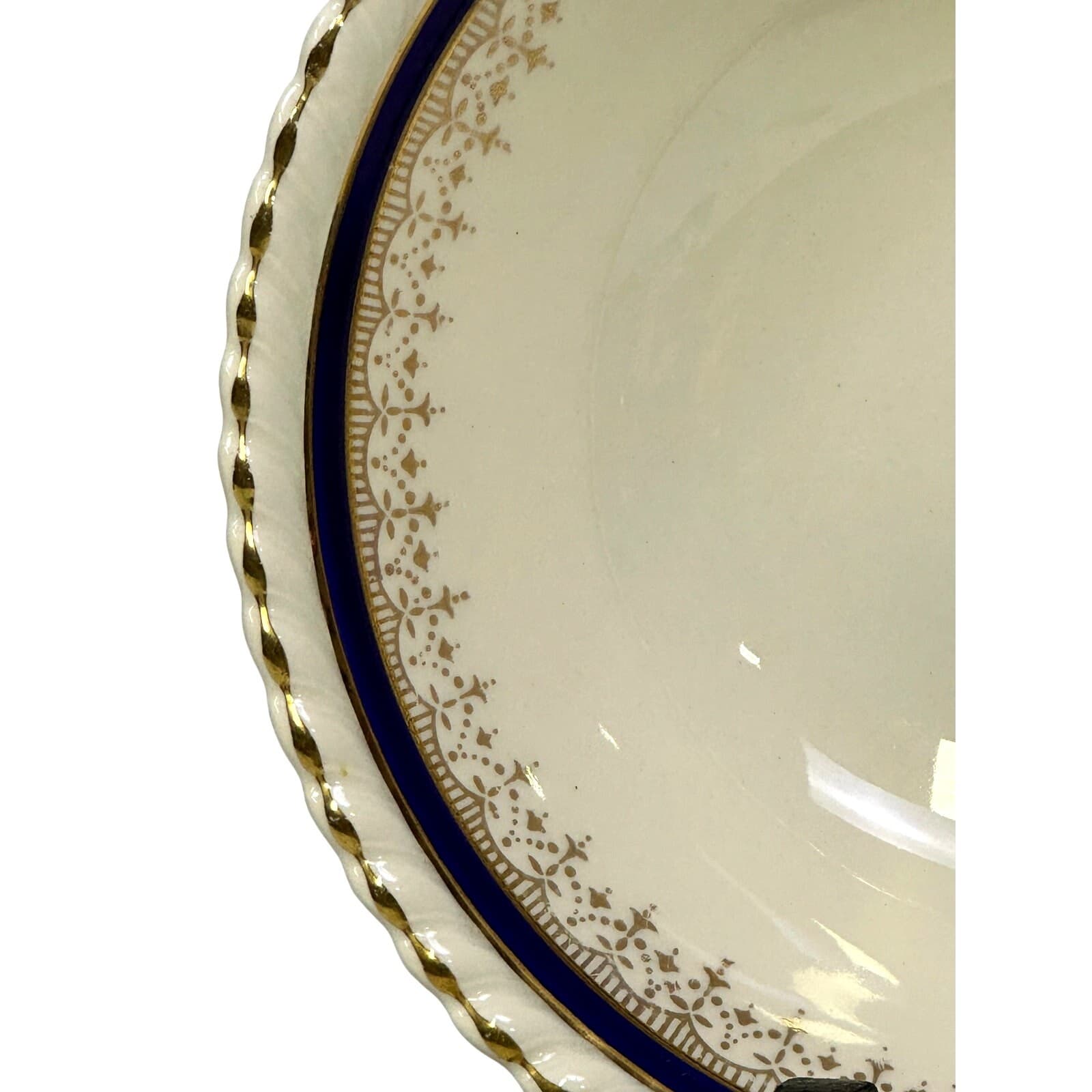 Johnson Bros Retired JB83 Windsor Ware Cobalt/Gold Coupe Cereal Bowls-Set of 5 - Thumbnail 2