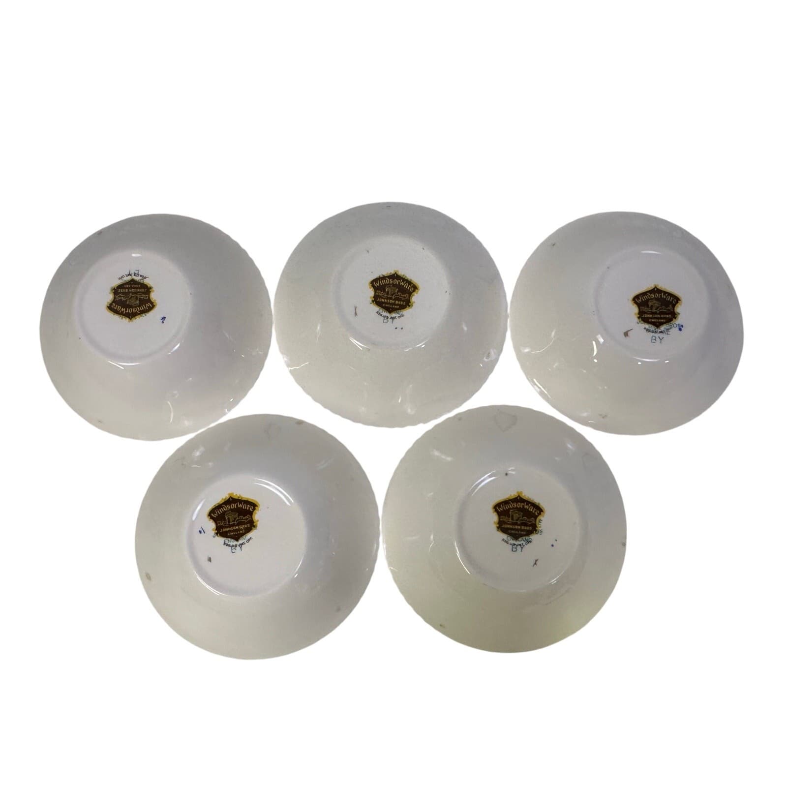 Johnson Bros Retired JB83 Windsor Ware Cobalt/Gold Coupe Cereal Bowls-Set of 5 - Thumbnail 5