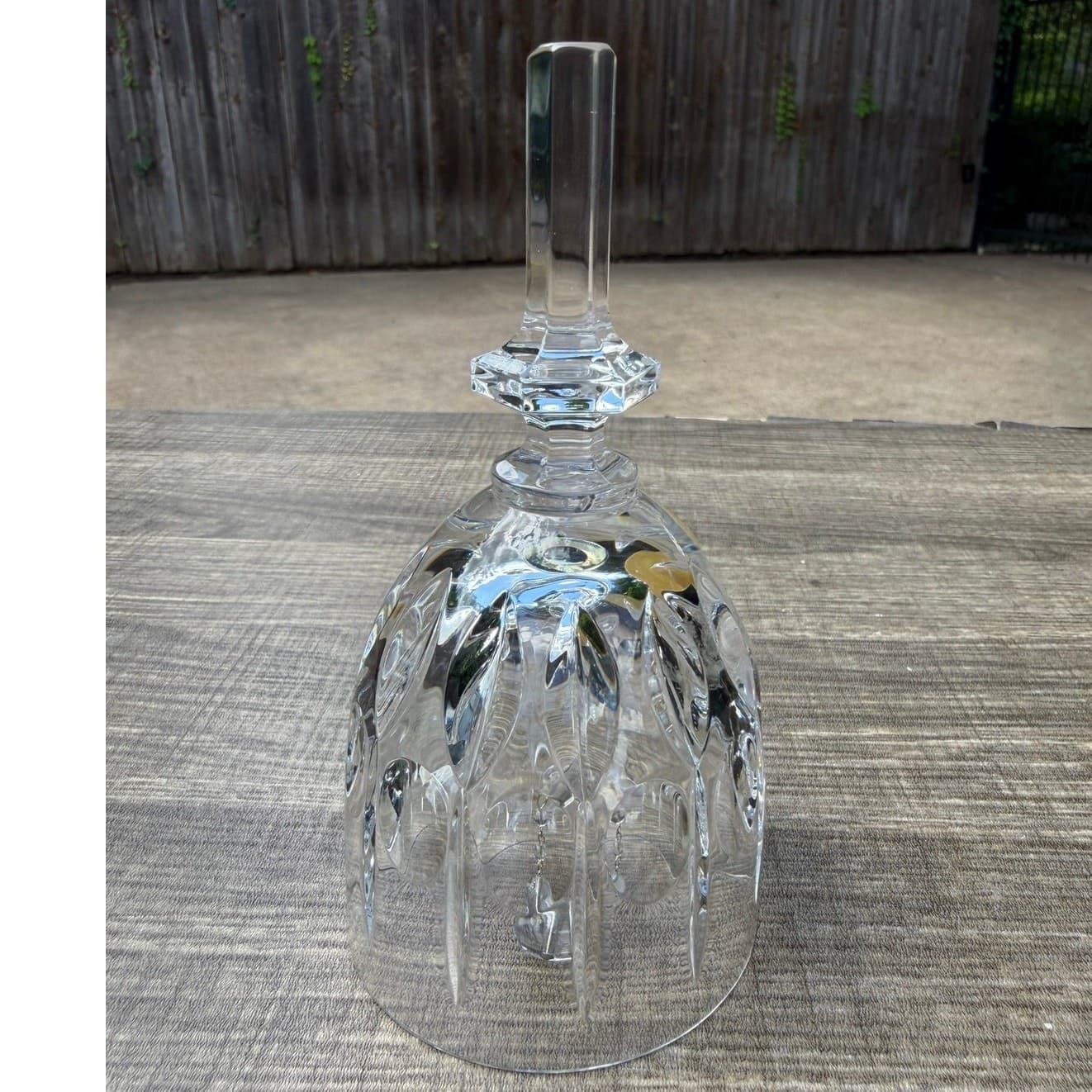 Bleikristall Bavaria Germany Vintage 24% Lead Crystal Bell Faceted Handle - Thumbnail 5