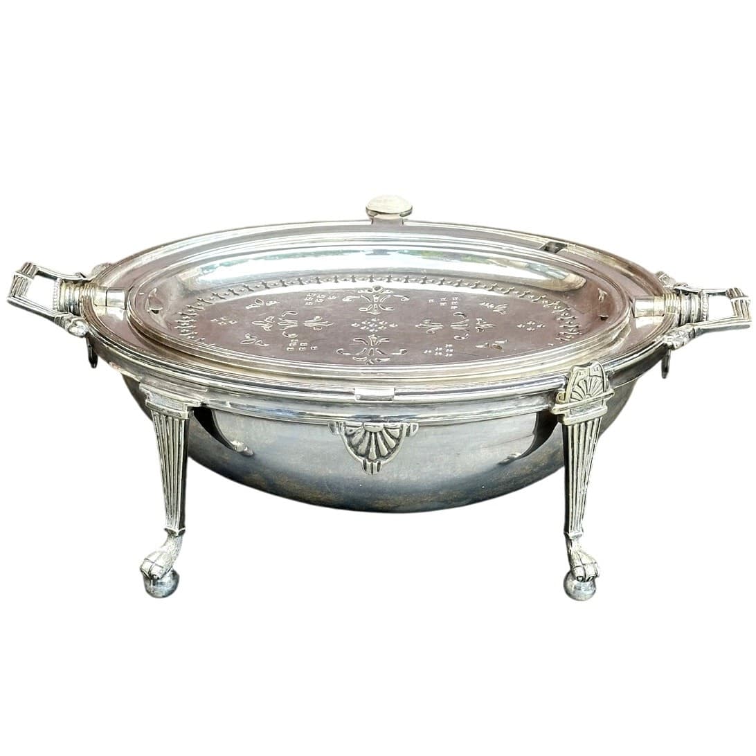 Antique Circa 1880 English Silver Plate Revolving Top Edwardian Food Warmer - Thumbnail 2