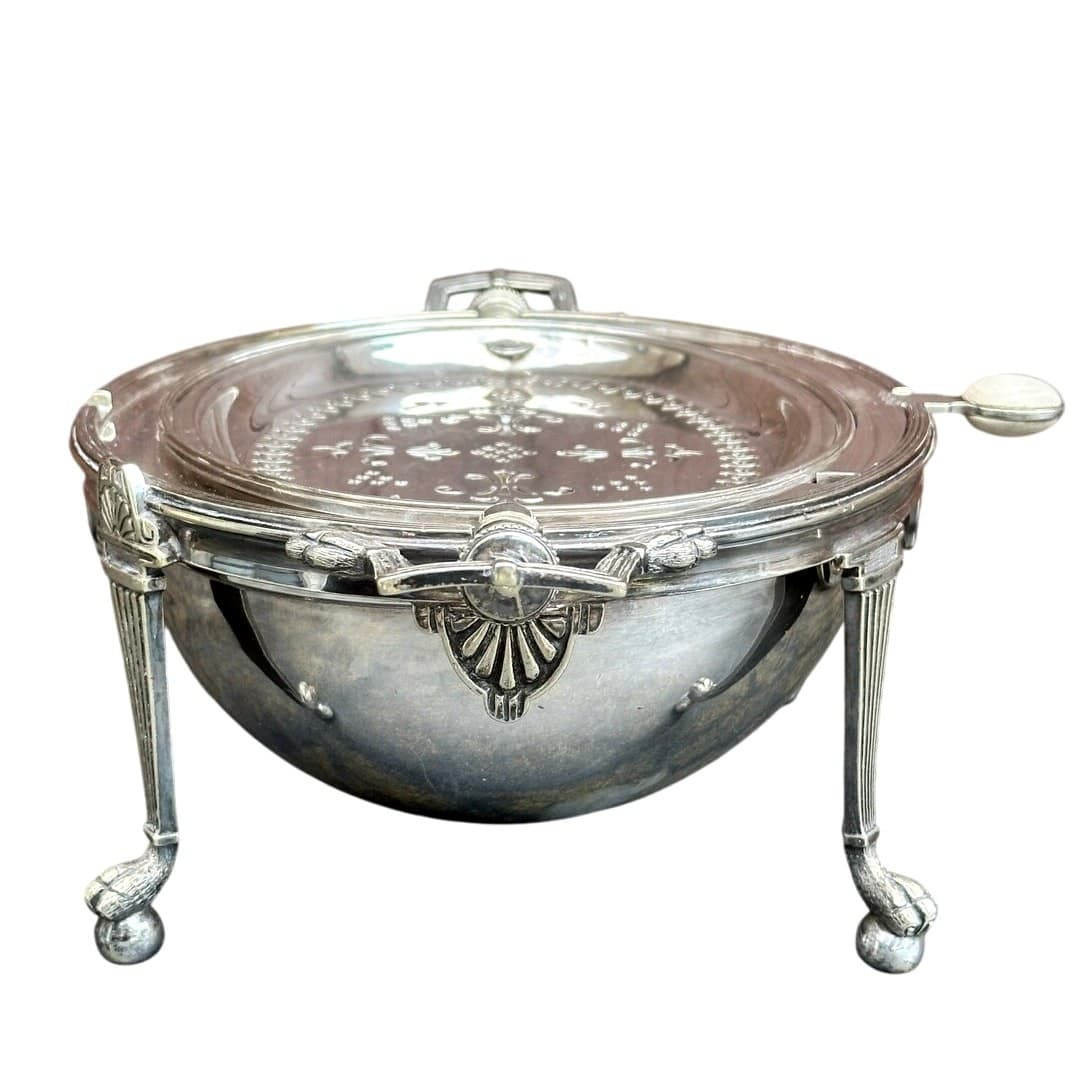 Antique Circa 1880 English Silver Plate Revolving Top Edwardian Food Warmer - Thumbnail 6