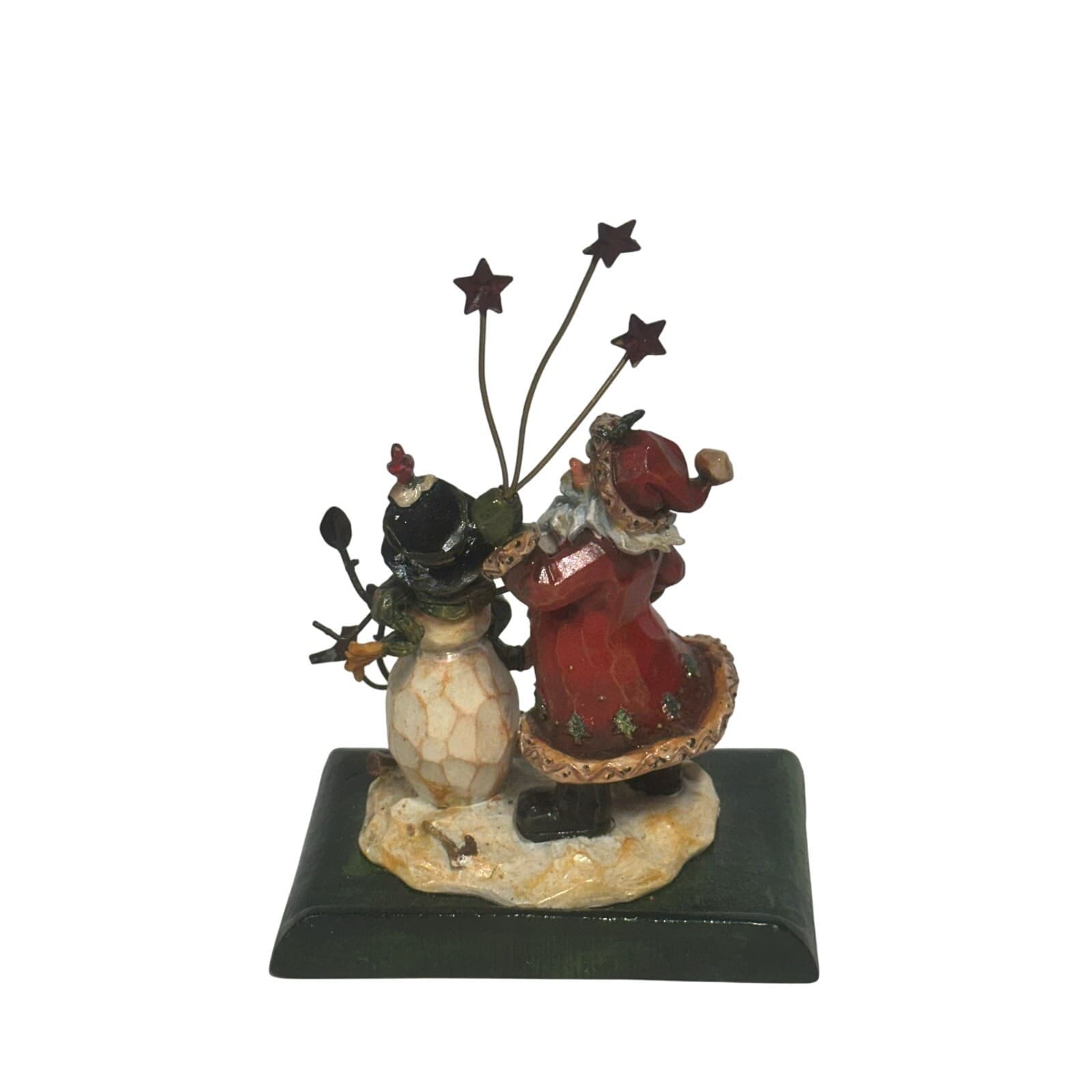 Santa and Snowman Snow Stars Birds 3D Heavy Metal Stocking Holder-Magical! - Thumbnail 3