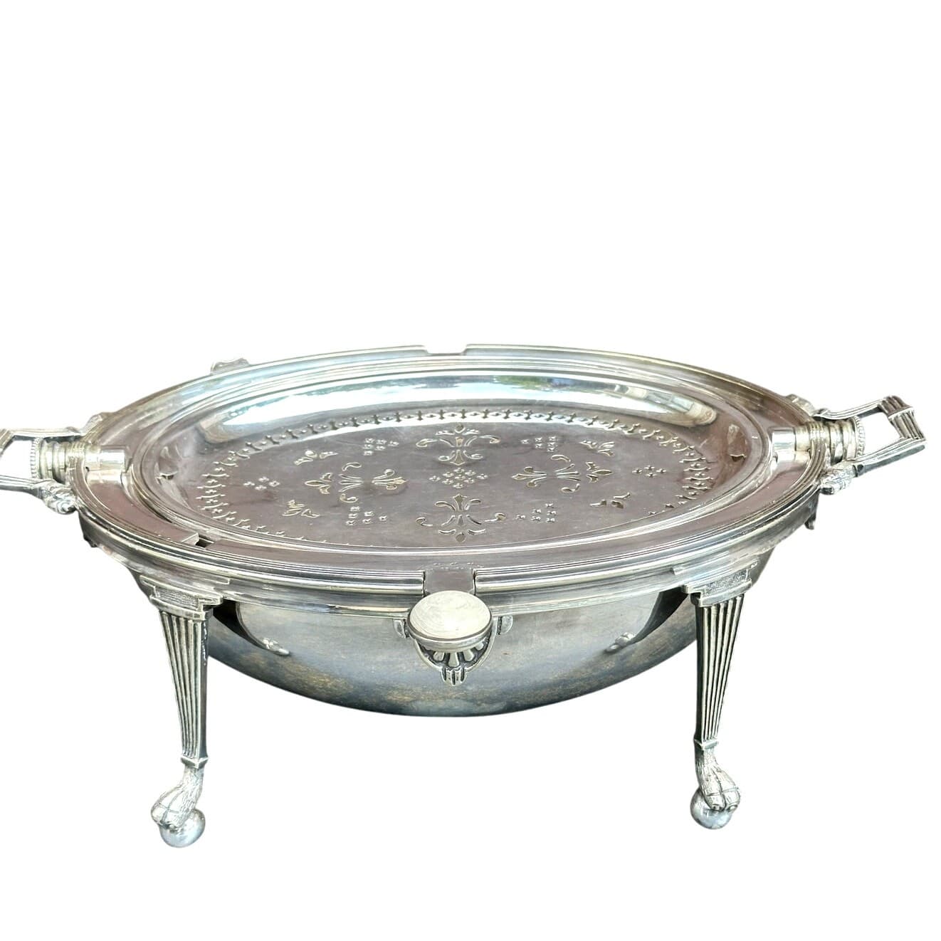 Antique Circa 1880 English Silver Plate Revolving Top Edwardian Food Warmer - Thumbnail 7