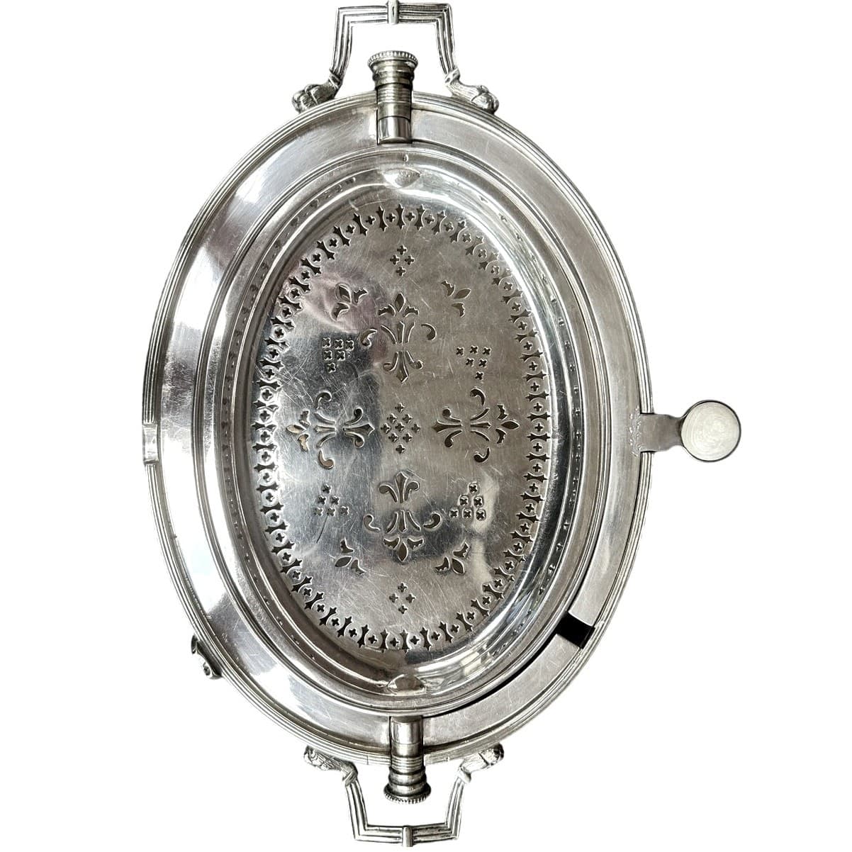 Antique Circa 1880 English Silver Plate Revolving Top Edwardian Food Warmer - Thumbnail 5