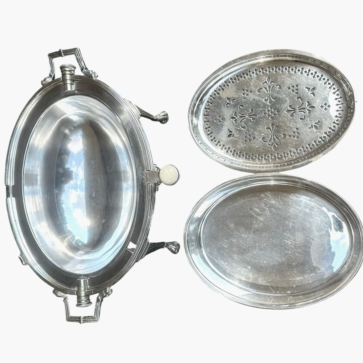 Antique Circa 1880 English Silver Plate Revolving Top Edwardian Food Warmer - Thumbnail 16
