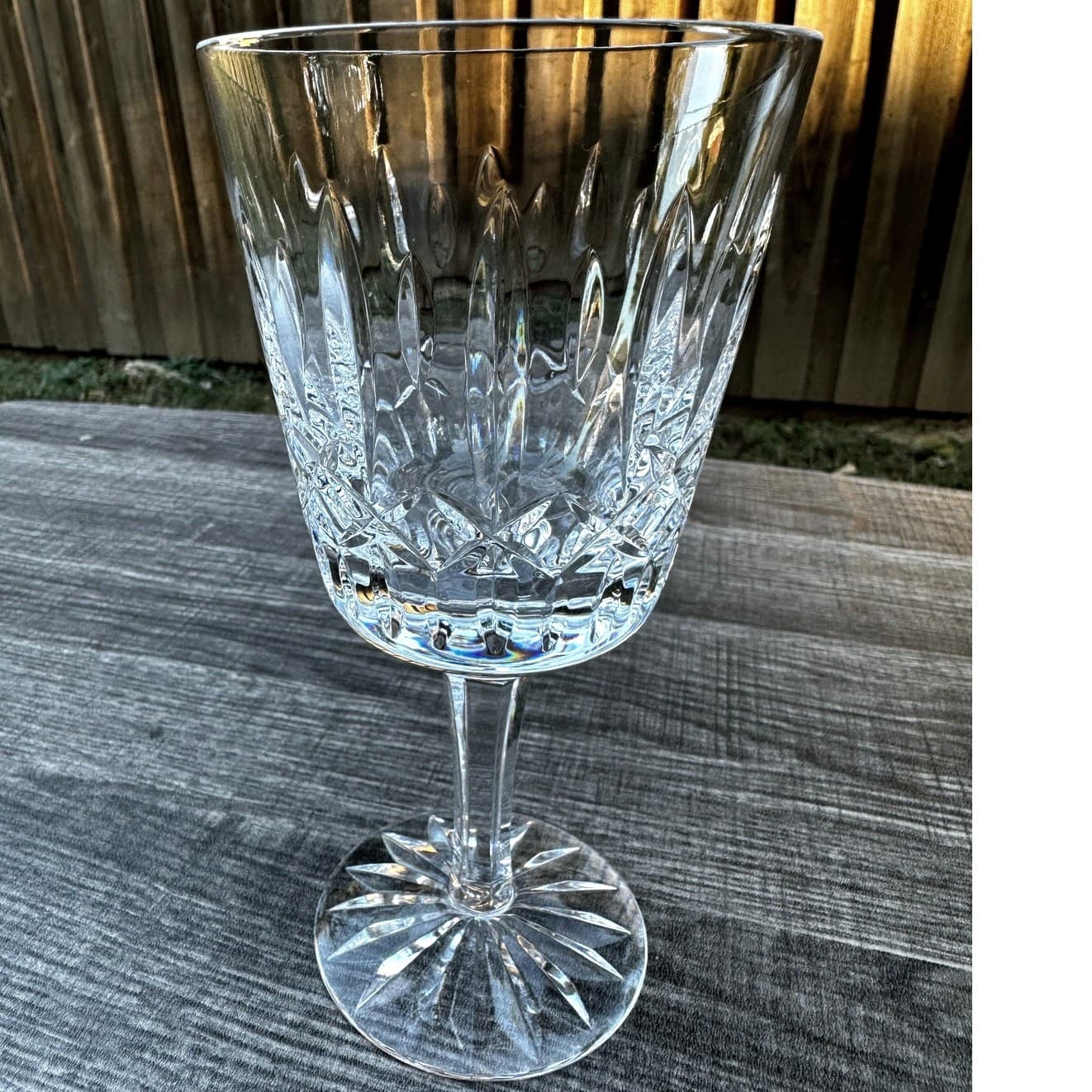 Atlantis Crystal 1980–2005 Retired 'Fatima' Water Wine Goblet Stemmed Cut Glass - Thumbnail 4