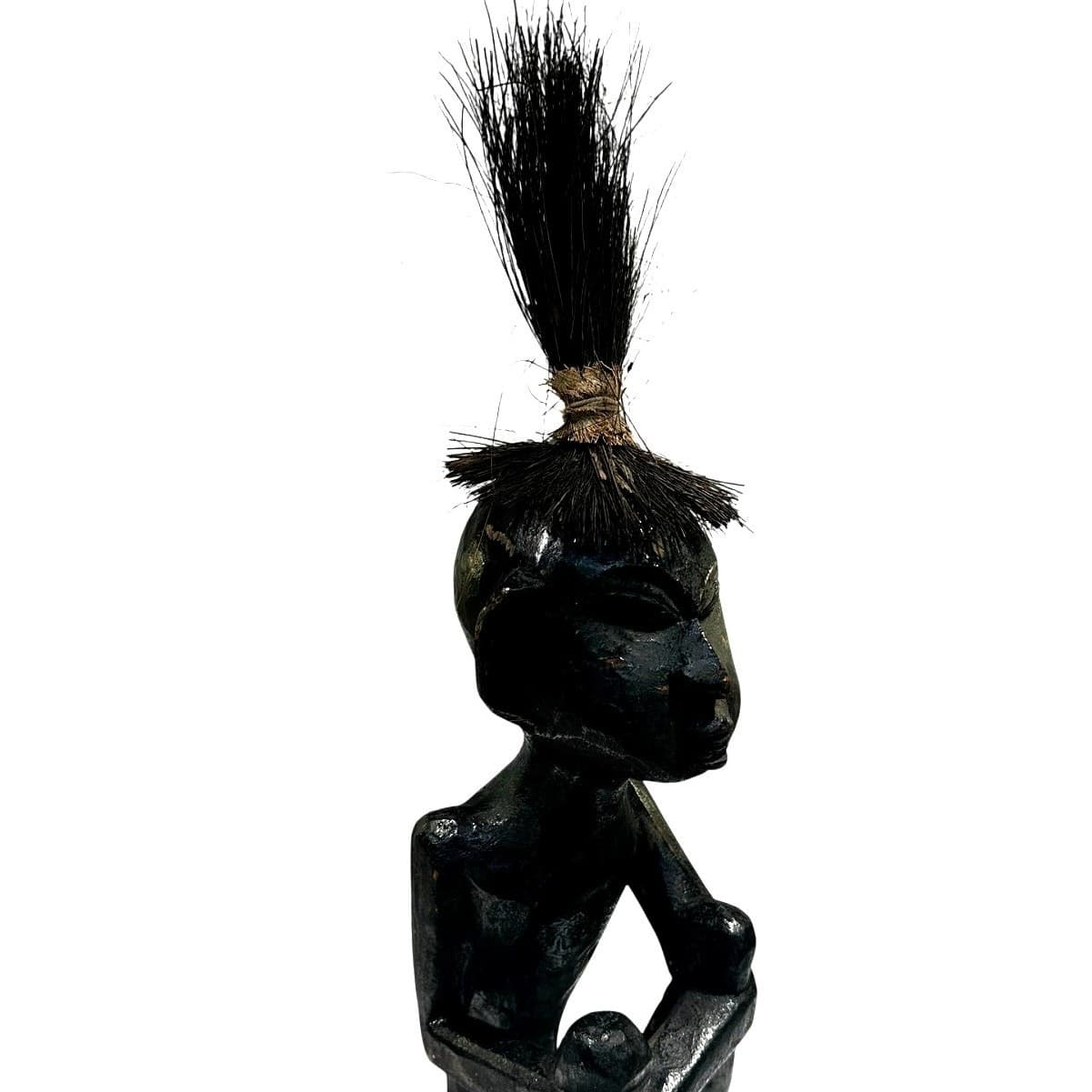 African Carved Wood Seated Fetish/Ritual Figure Congo Region Replica - Thumbnail 4