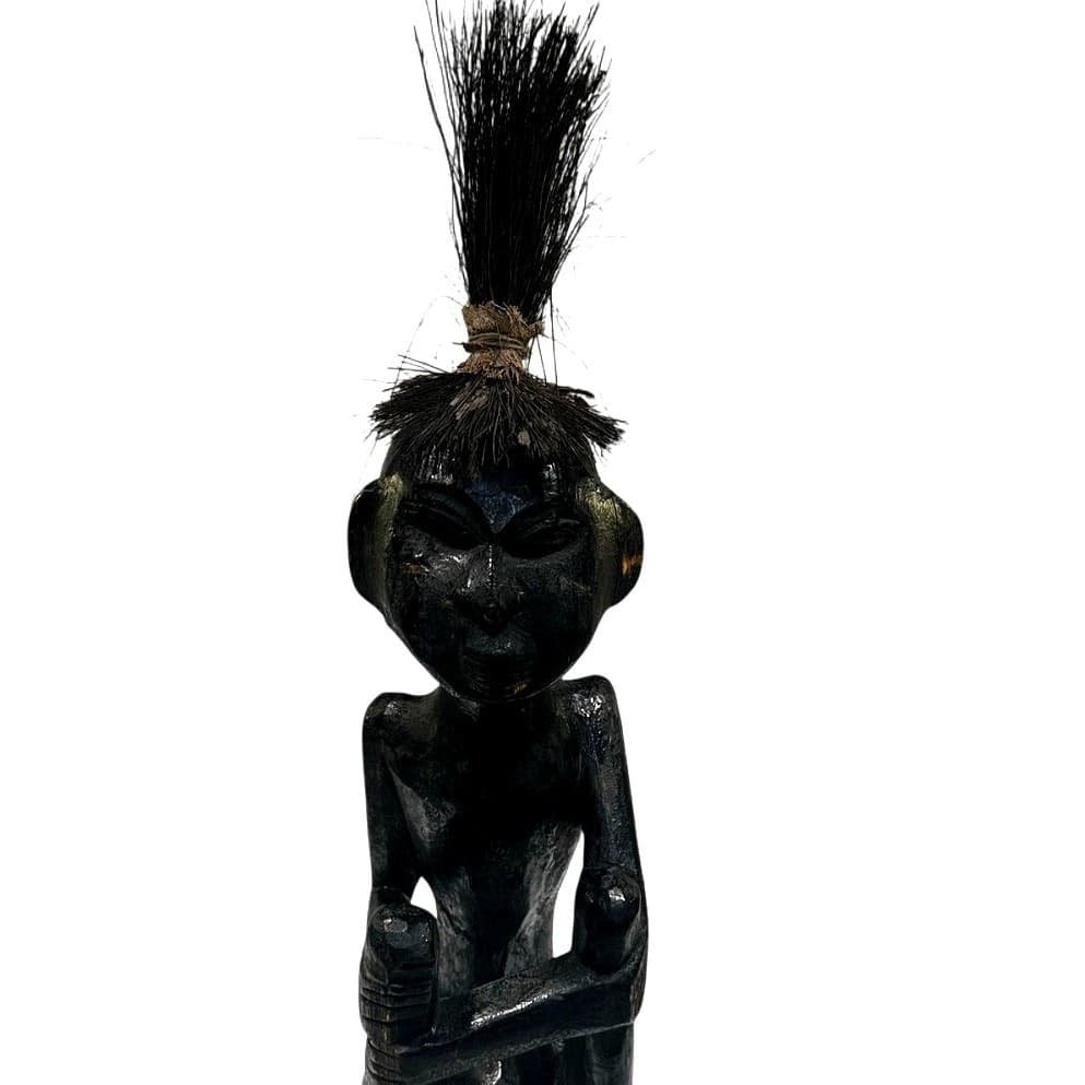 African Carved Wood Seated Fetish/Ritual Figure Congo Region Replica - Thumbnail 12