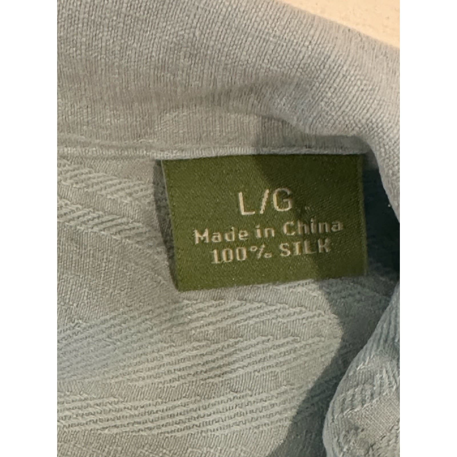 Tommy Bahama Light Blue Gray 100% Silk Shirt Large - Thumbnail 12
