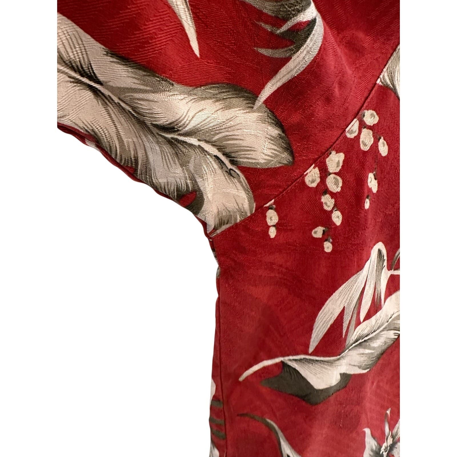 Caribbean Brand Red Floral Hawaiian Shirt 100% Silk Mens Large - Thumbnail 4