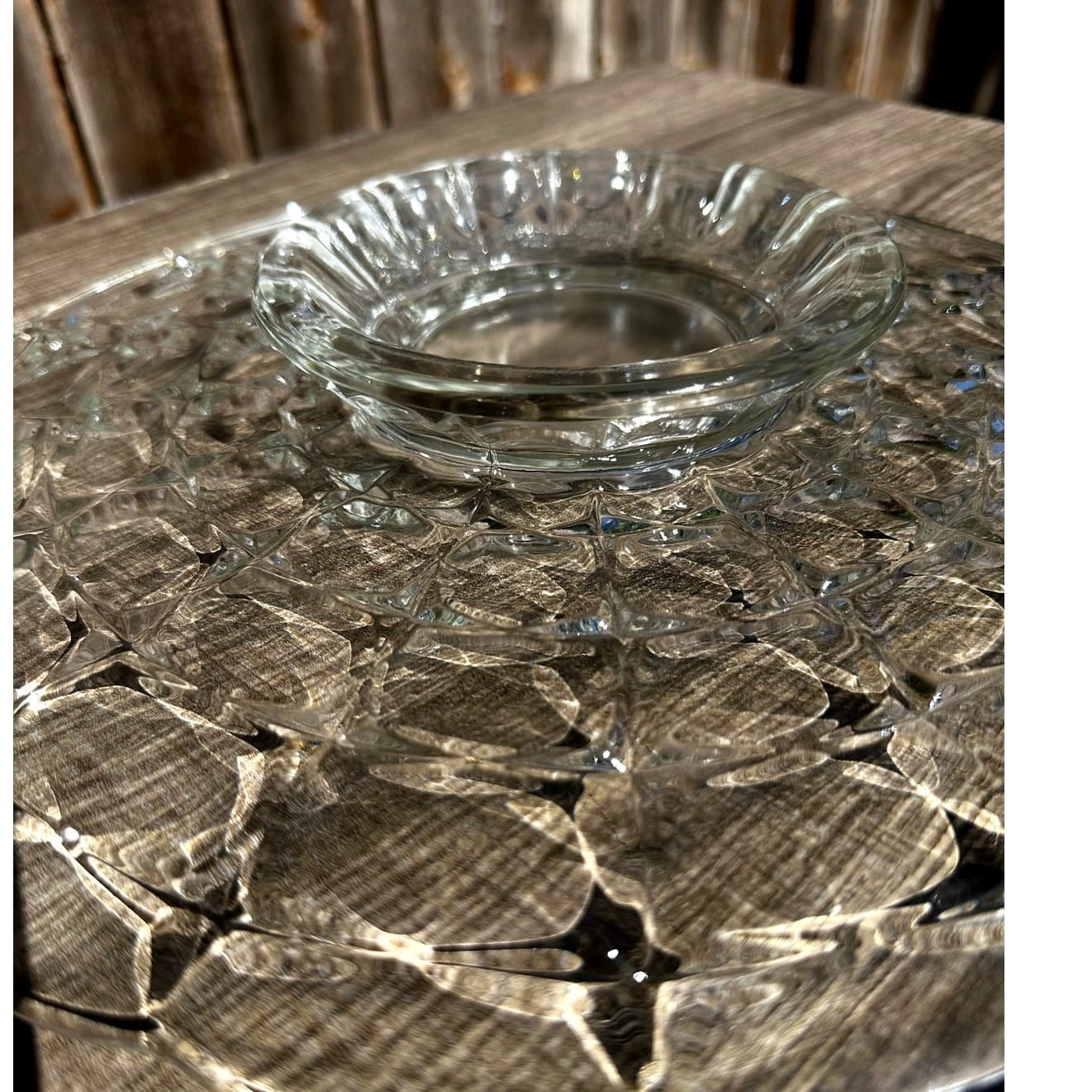 Indiana Glass Retired Vintage 1960's 'Constellation 13" Footed Cake Plate - Thumbnail 5