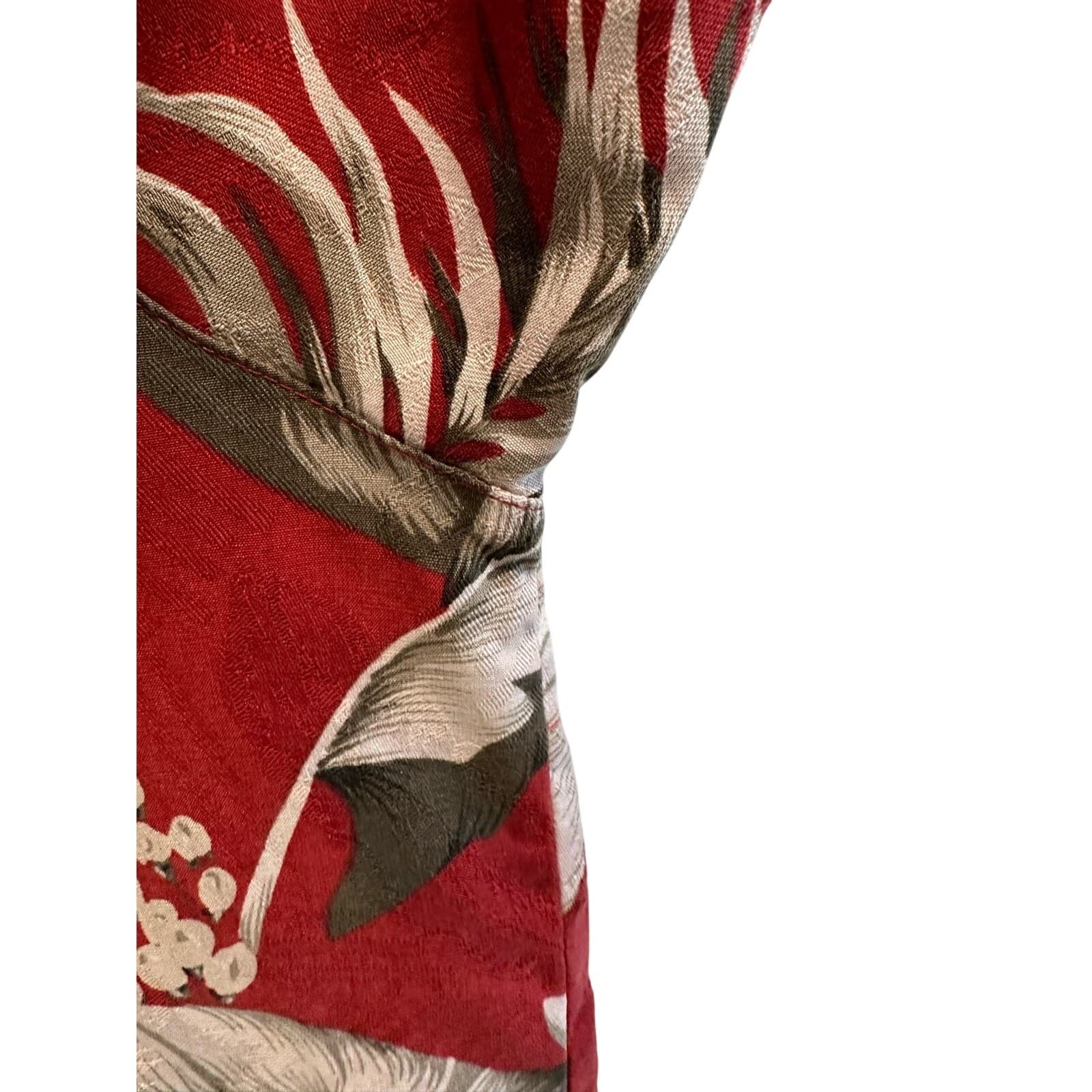 Caribbean Brand Red Floral Hawaiian Shirt 100% Silk Mens Large - Thumbnail 5