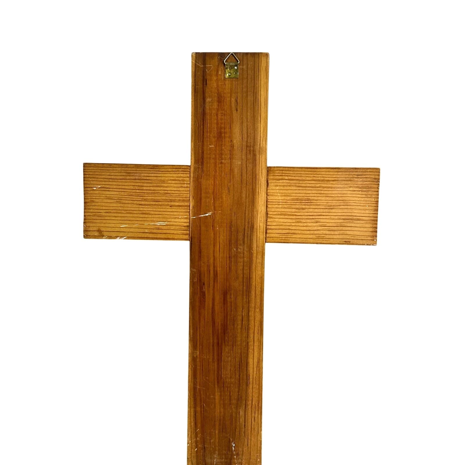 Folk Art Hand Painted 3-D Wood Cross Church Village Scene 20” x 14” - Thumbnail 7