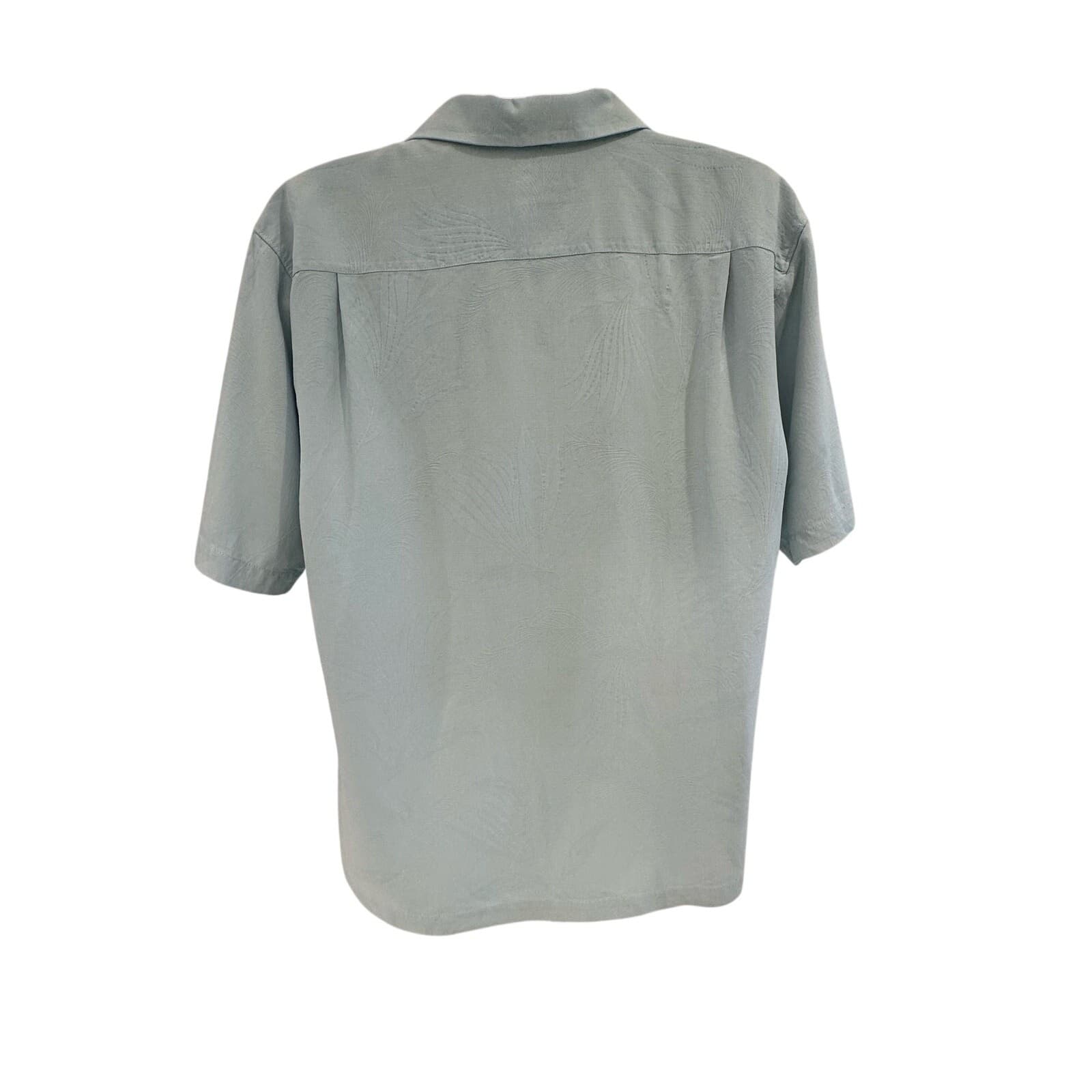 Tommy Bahama Light Blue Gray 100% Silk Shirt Large - Thumbnail 8