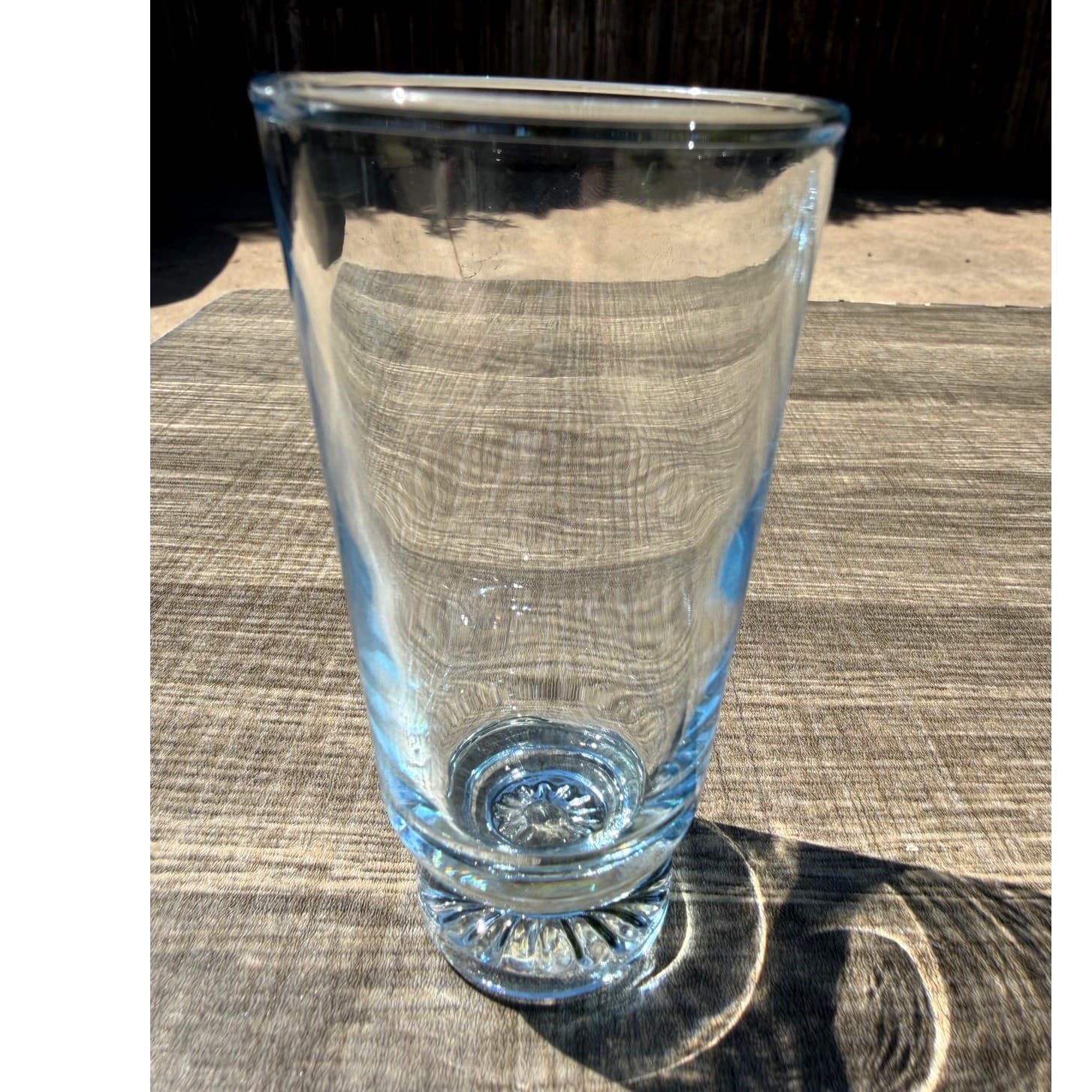 Vintage DUZ Starburst Sapphire Blue Juice Cordial Glasses MCM Clear Glass Set 6 - Thumbnail 2
