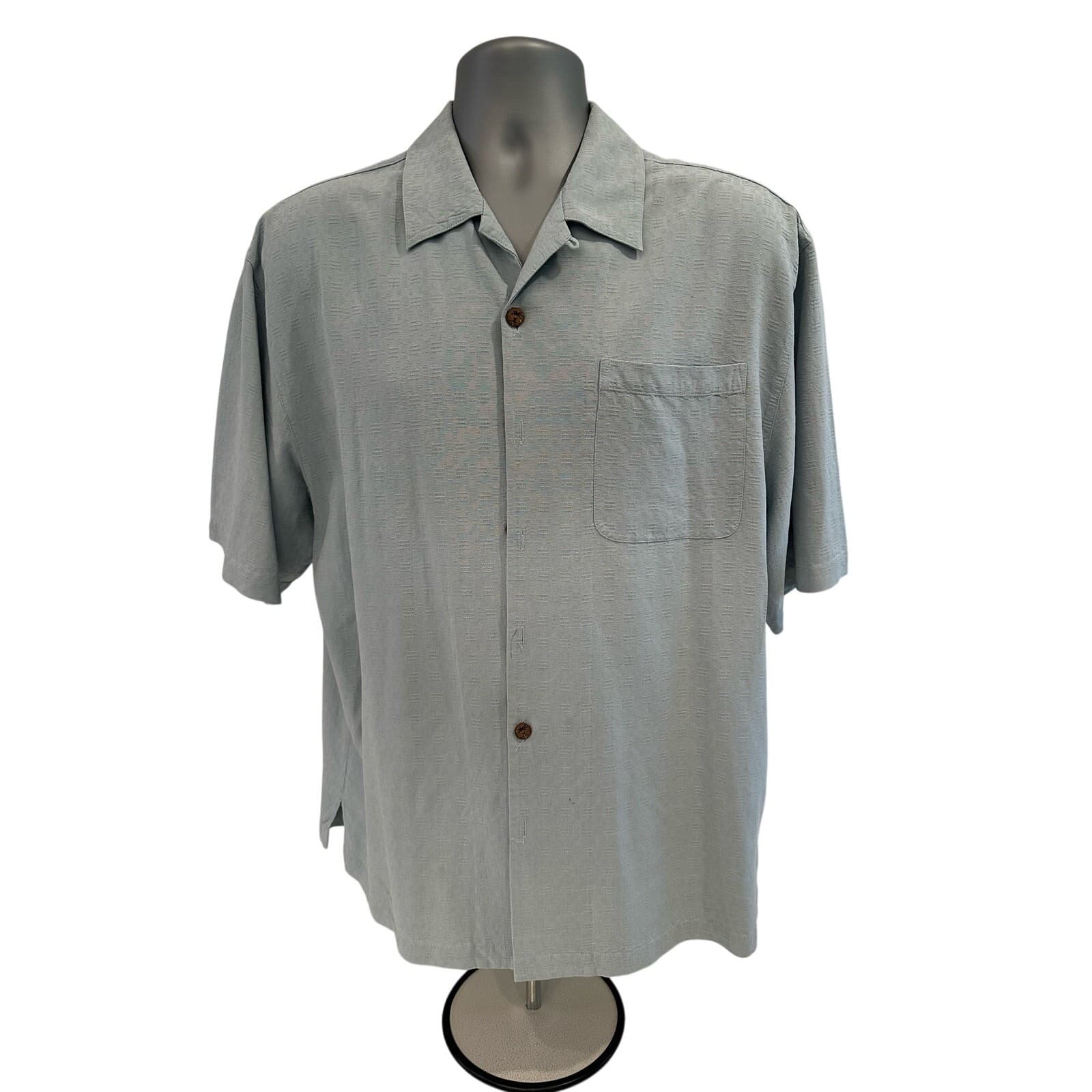 Jamaican JAXX Light Blue Gray 100% Silk Shirt Size Large