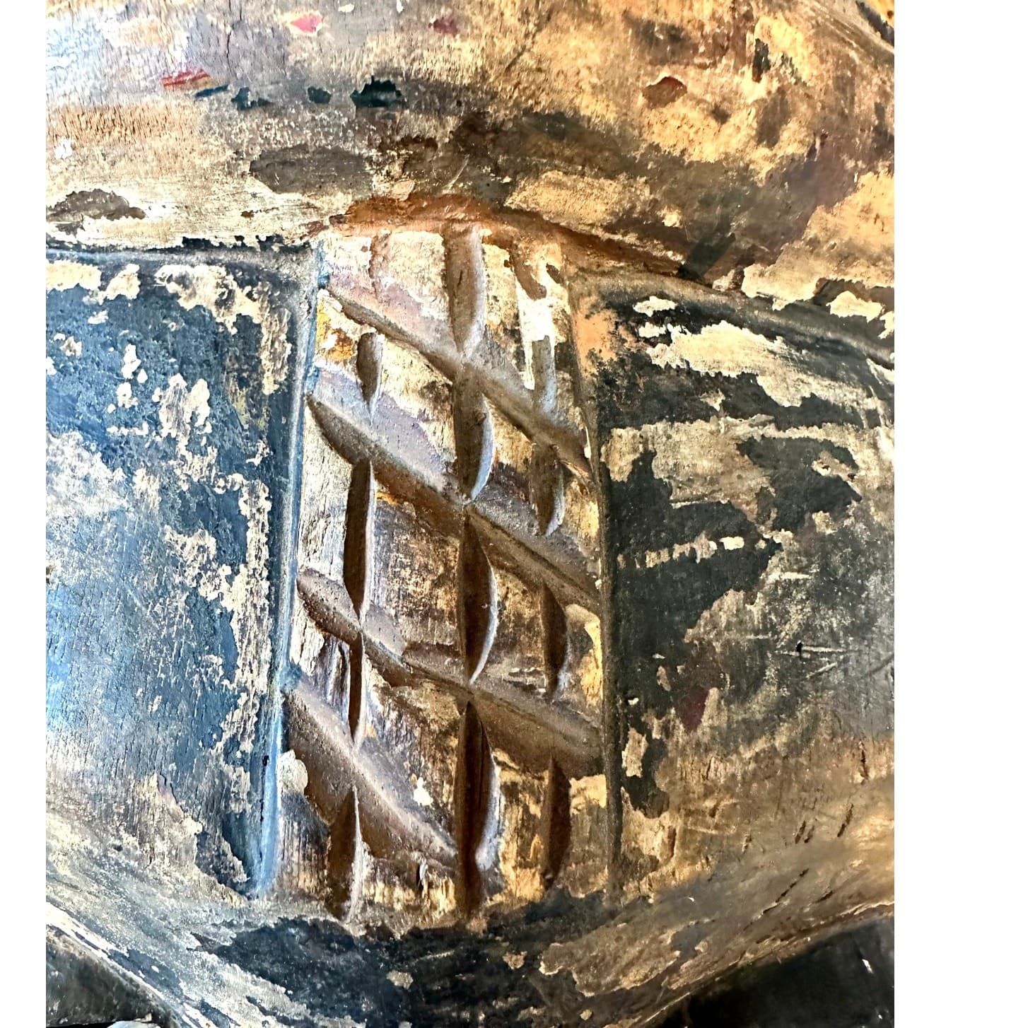 West African Wooden Hand Carved Primitive Painted/Pigmented Tribal Mask (Pende?) - Thumbnail 8