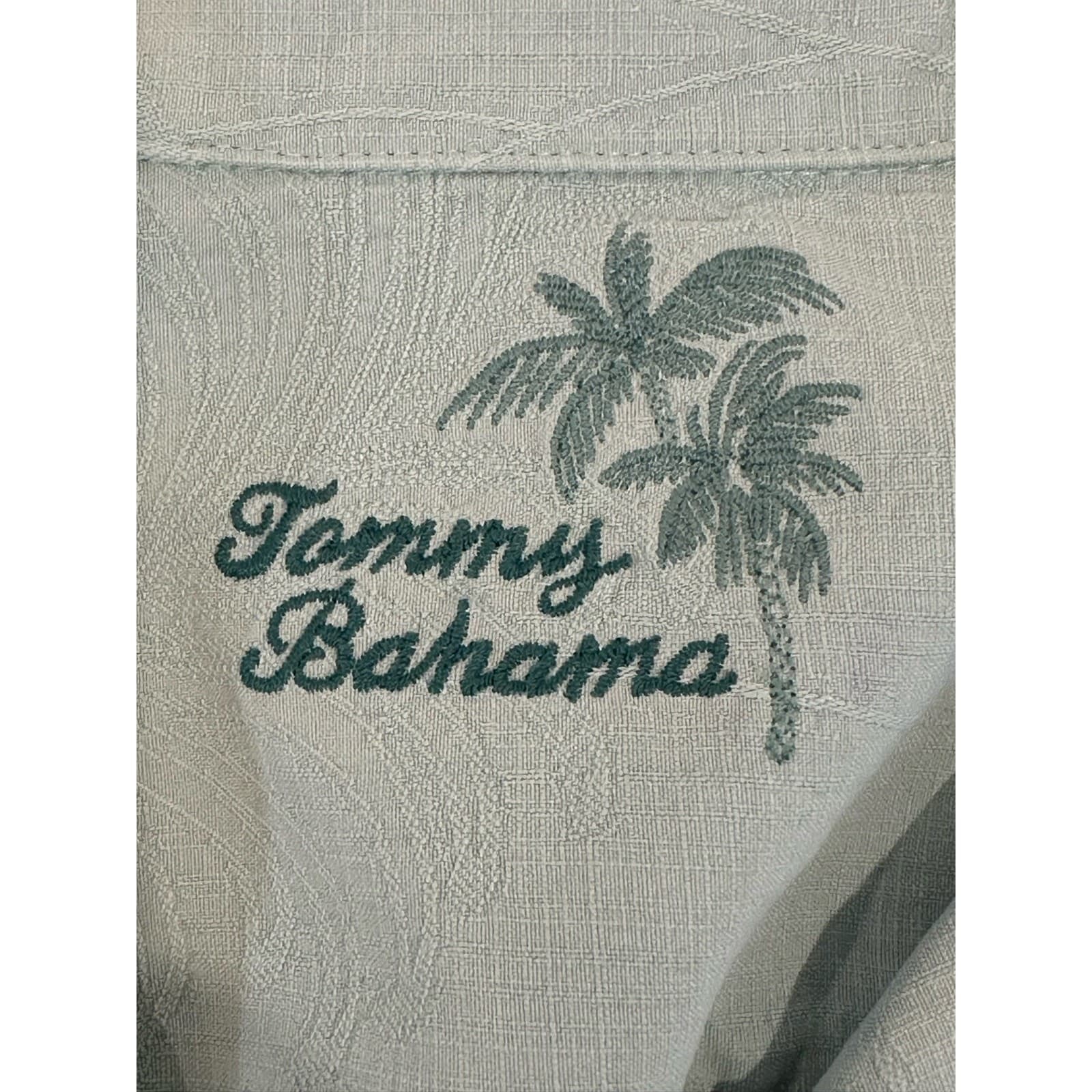 Tommy Bahama Light Blue Gray 100% Silk Shirt Large - Thumbnail 11