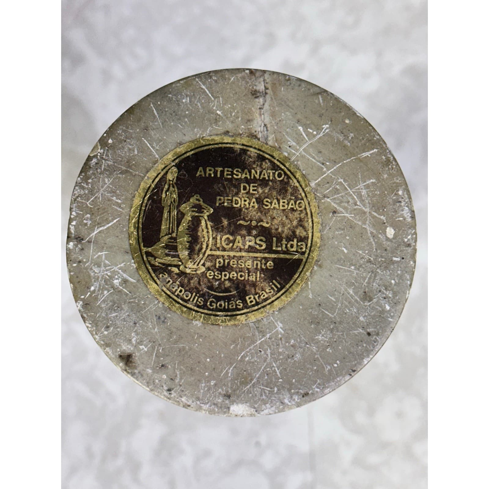 ICAPS Ltd Artesanto de Pedra Sabao Brazil Soap Stone Candle Stick Vintage - Thumbnail 5