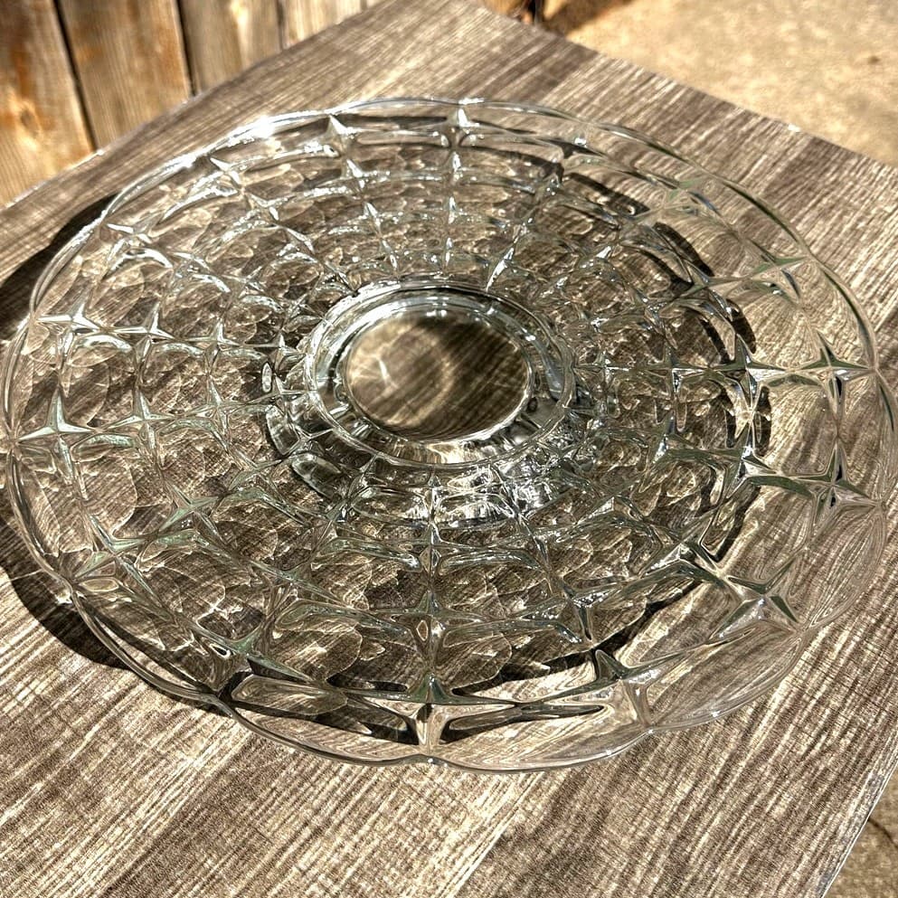Indiana Glass Retired Vintage 1960's 'Constellation 13" Footed Cake Plate - Thumbnail 6