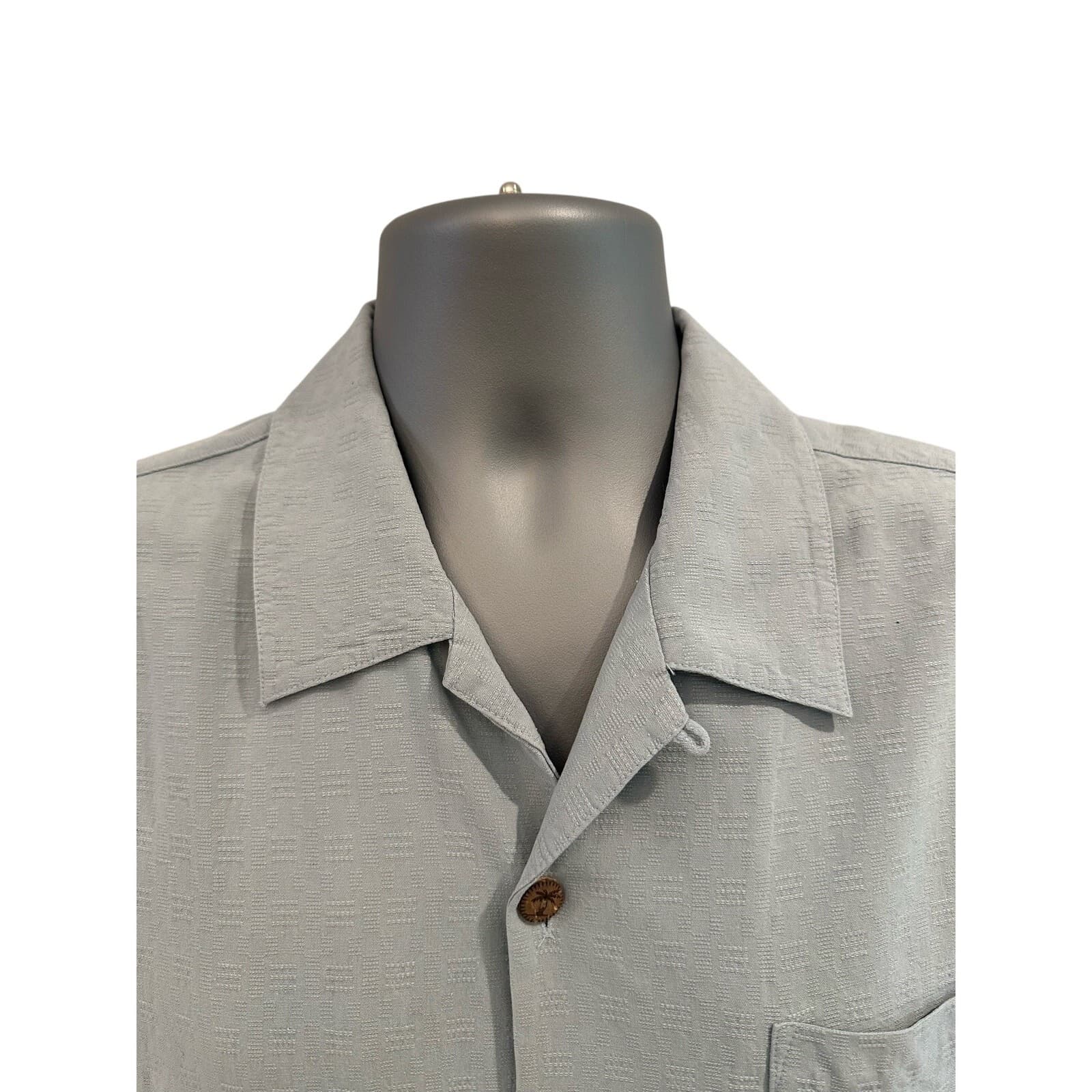 Jamaican JAXX Light Blue Gray 100% Silk Shirt Size Large - Thumbnail 2