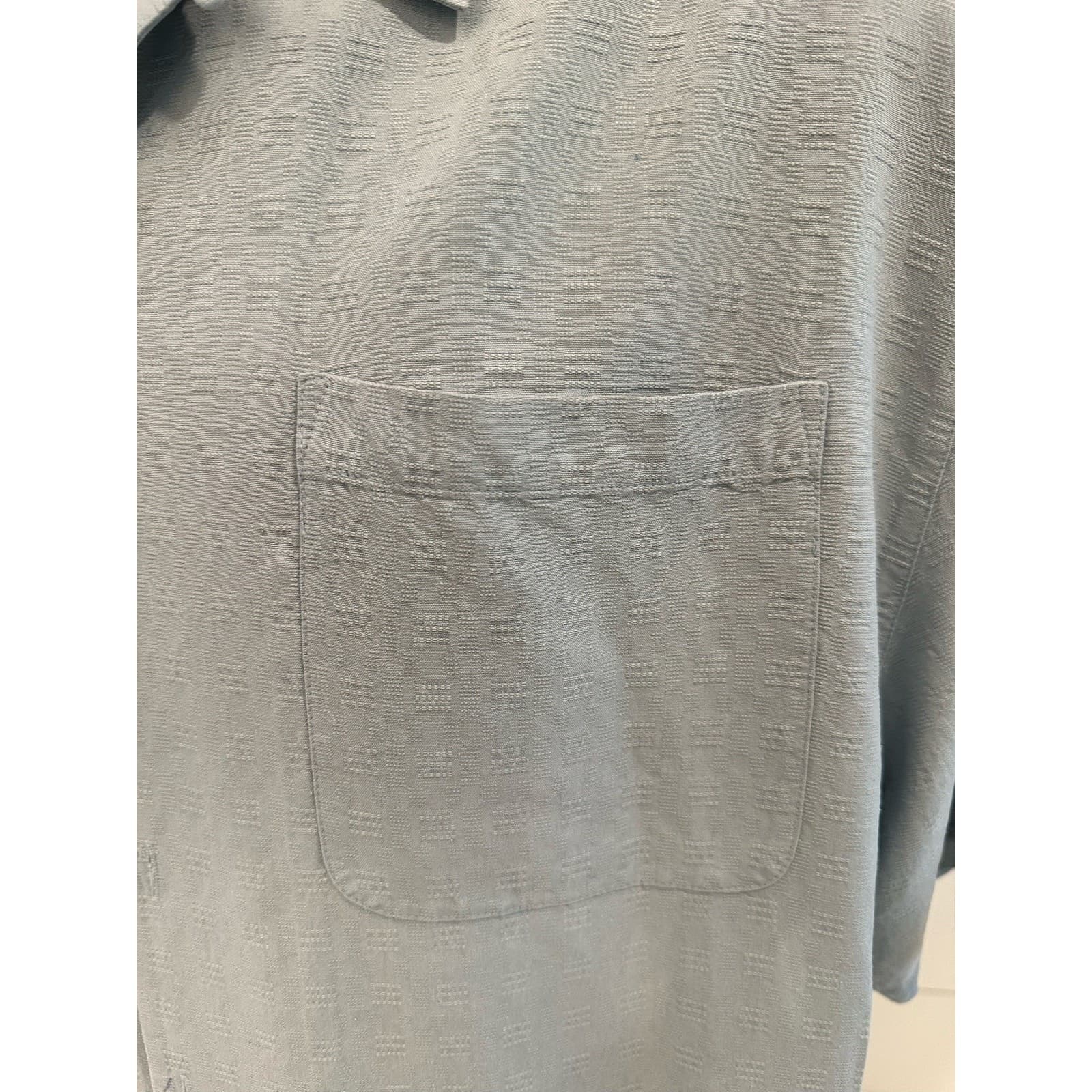 Jamaican JAXX Light Blue Gray 100% Silk Shirt Size Large - Thumbnail 3