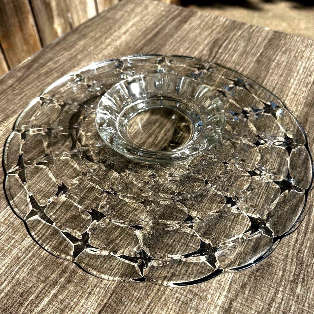 Indiana Glass Retired Vintage 1960's 'Constellation 13" Footed Cake Plate - Thumbnail 4