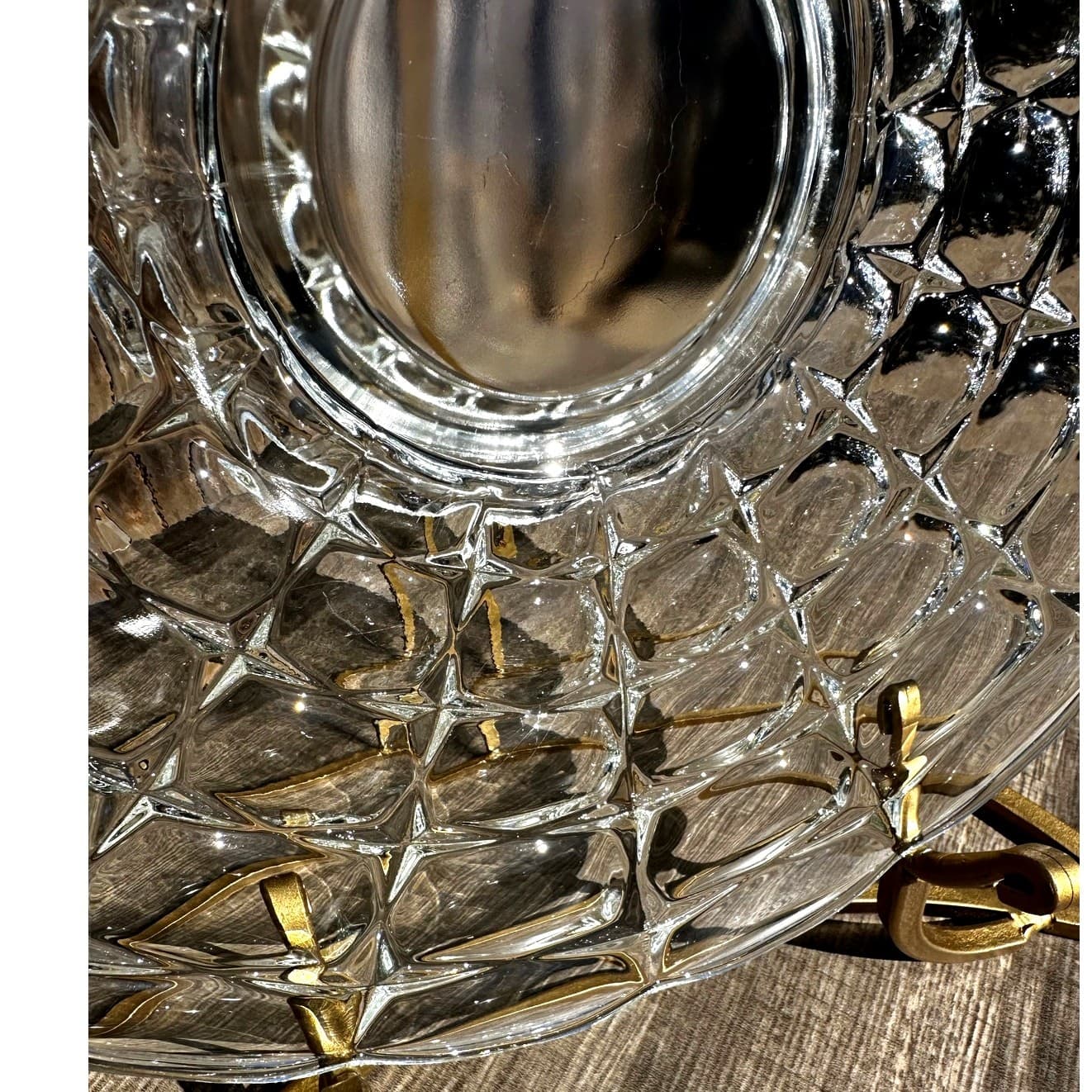 Indiana Glass Retired Vintage 1960's 'Constellation 13" Footed Cake Plate - Thumbnail 3