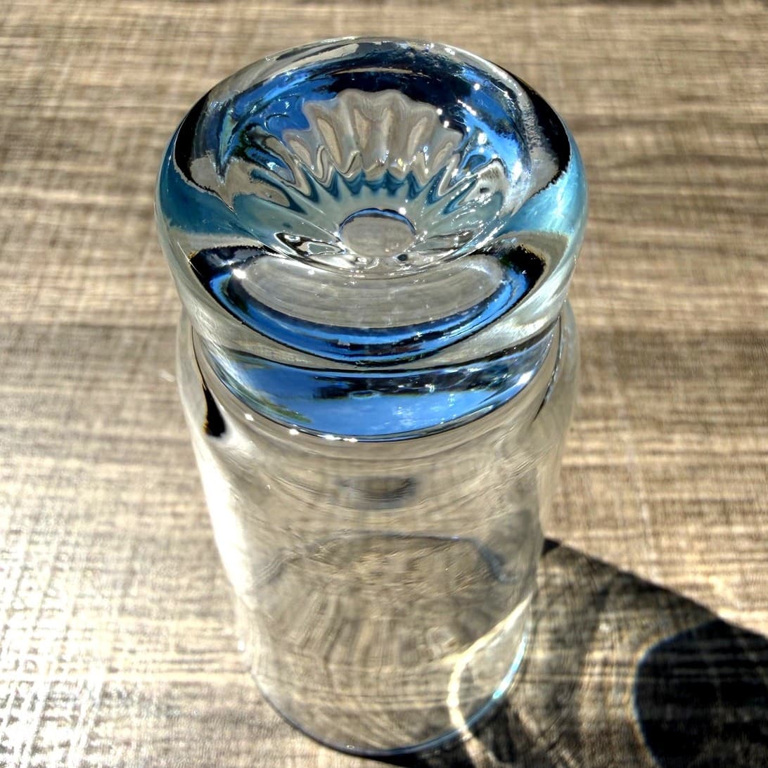 Vintage DUZ Starburst Sapphire Blue Juice Cordial Glasses MCM Clear Glass Set 6 - Thumbnail 7