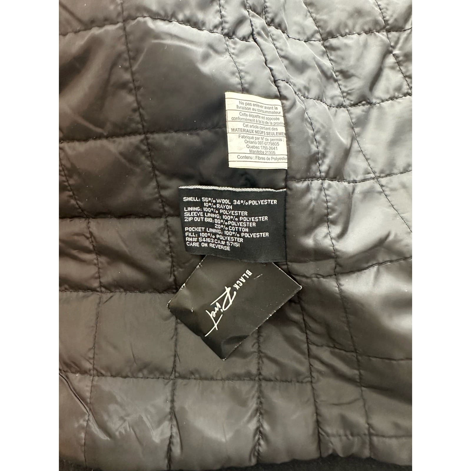 Black Rivet Woman's Black Pea Coat Size L - Thumbnail 17