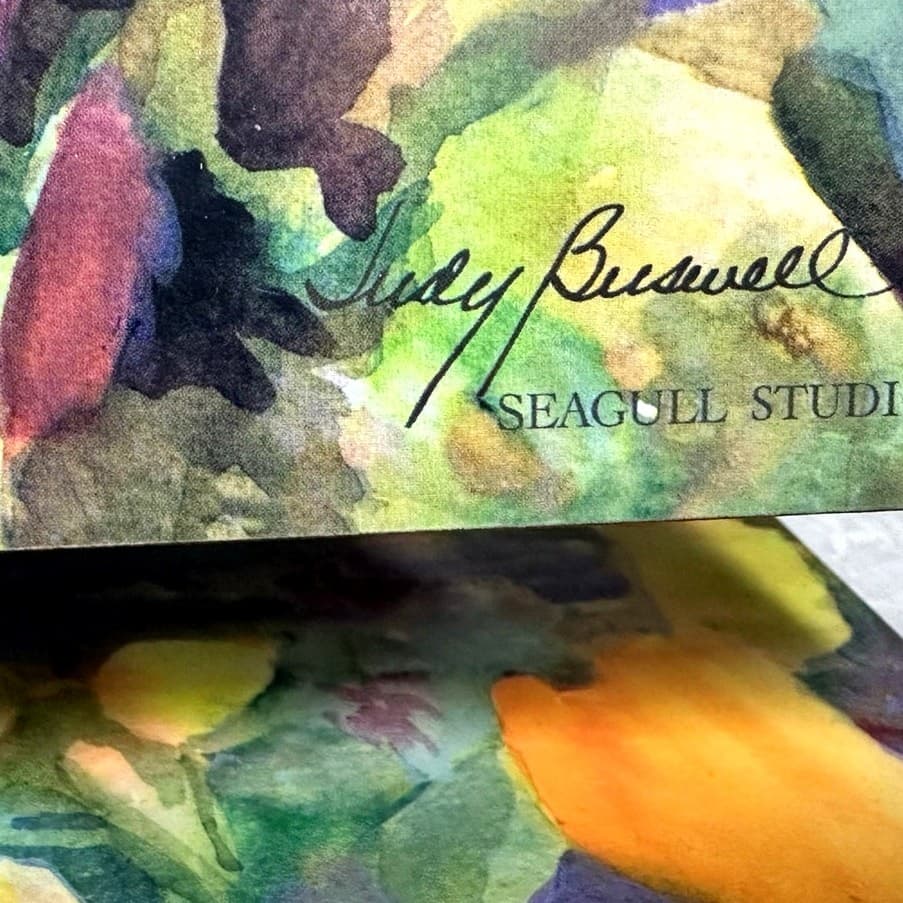 'Tulips' Cork Back Placemats Signed Judy Buswell Seagull Studios Design-Set of 4 - Thumbnail 2