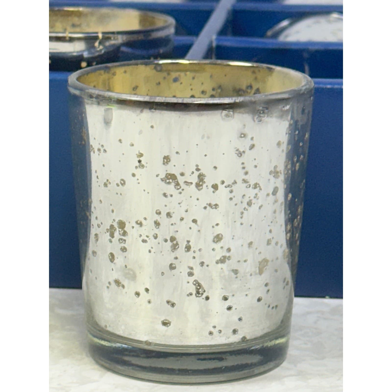 Pier 1 Mercury Glass Votive Holders Speckled Antique Design Finish-Set of 12 - Thumbnail 2